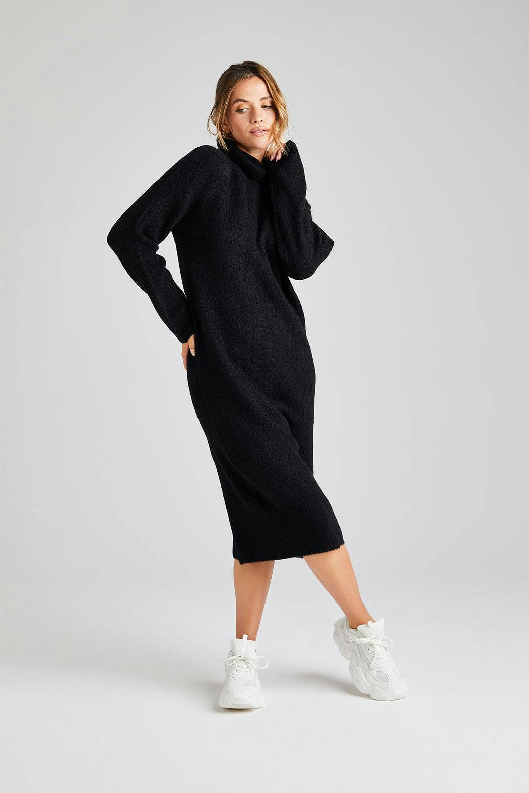 Urban Bliss Black Roll Neck Dress - S