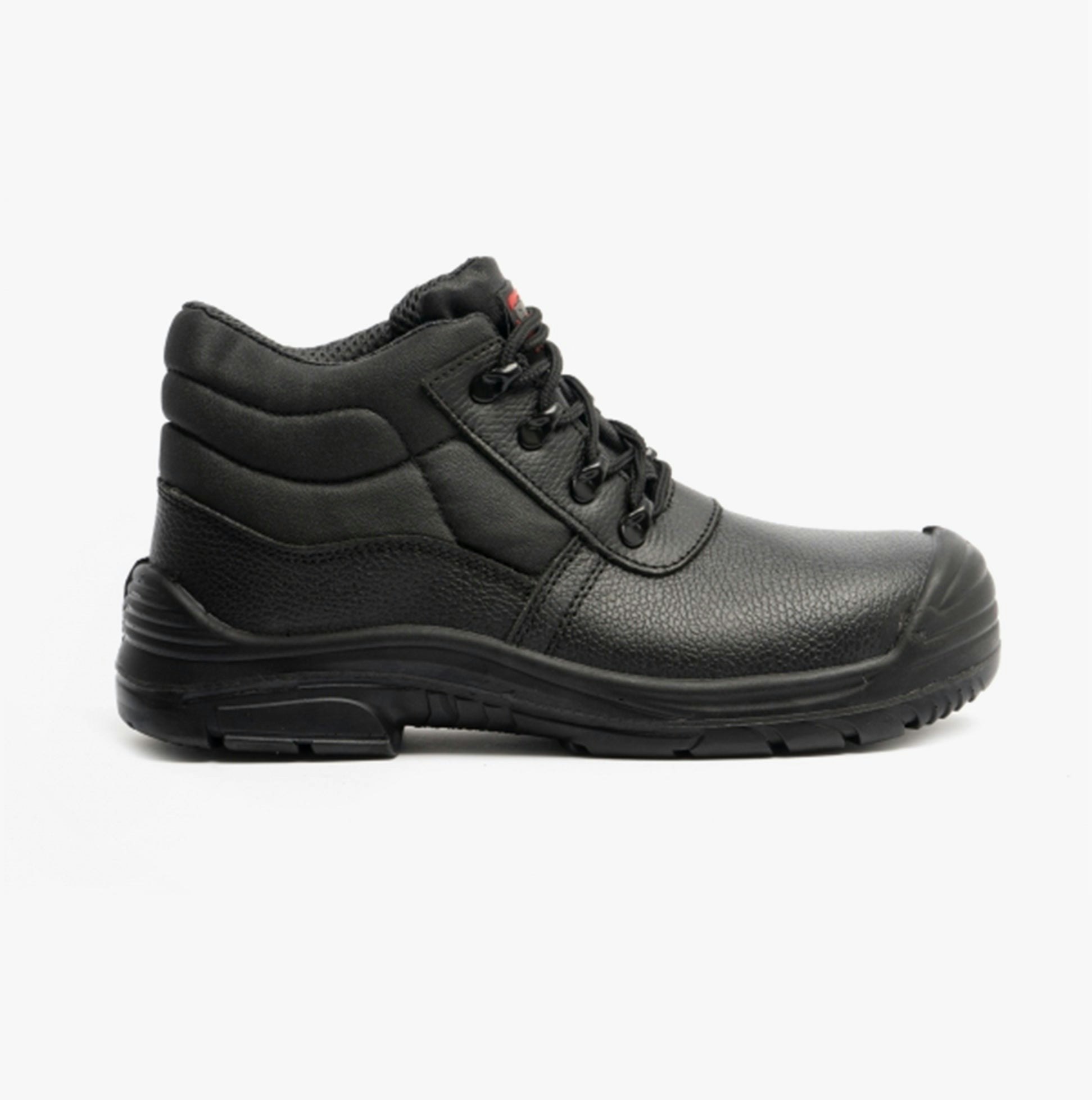 Grafters Men's Black M9548a Leather Super Wide Chukka Safety Boots - Uk 9