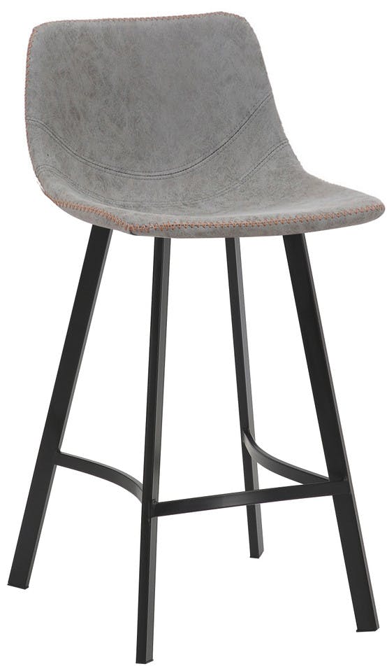 Lamboro Light Antico Fixed Height Bar Stool 66Cm With Faux Leather Seat & Metal Legs