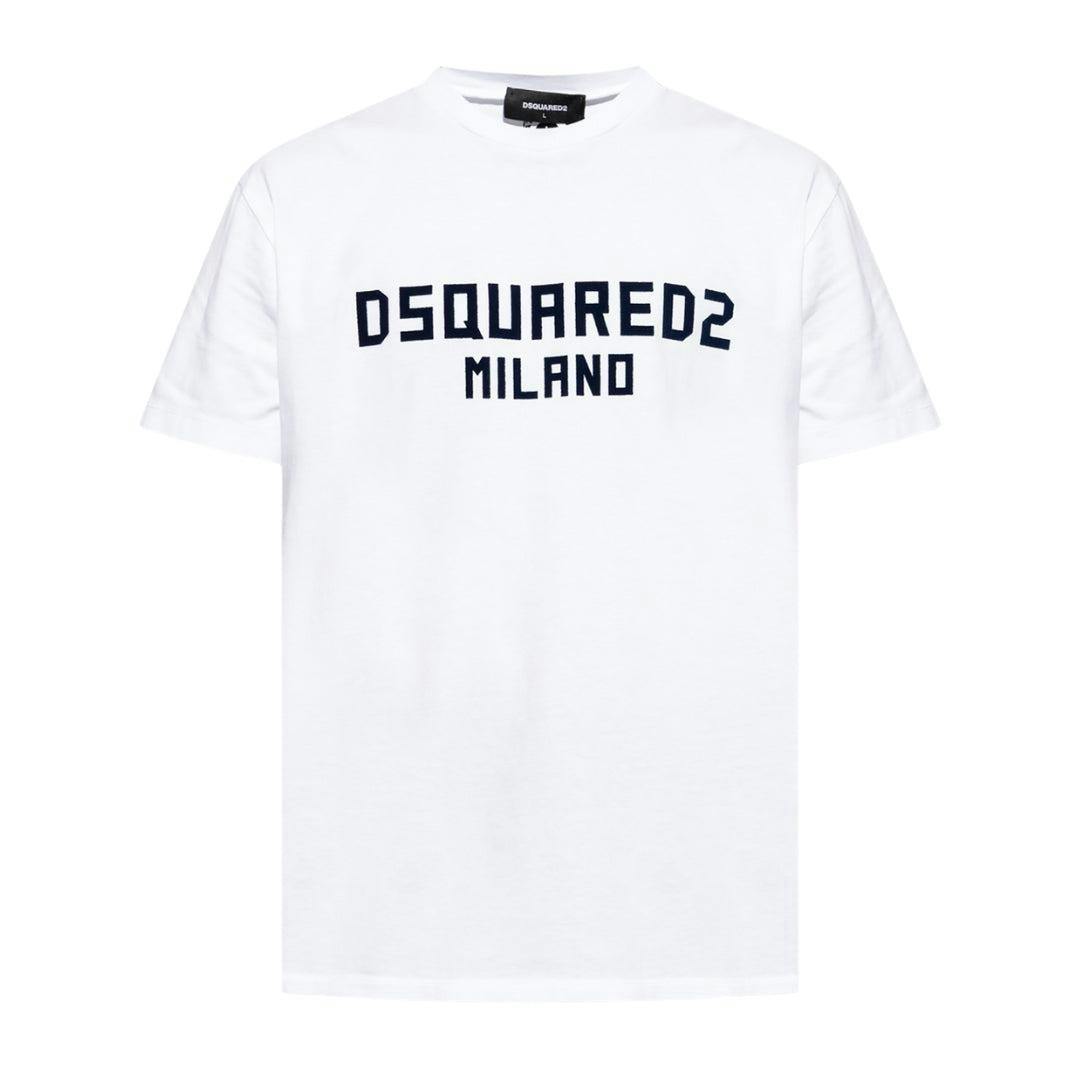 Dsquared2 Men's White/Black Milano Cotton T-Shirt - Xl - 100% Cotton