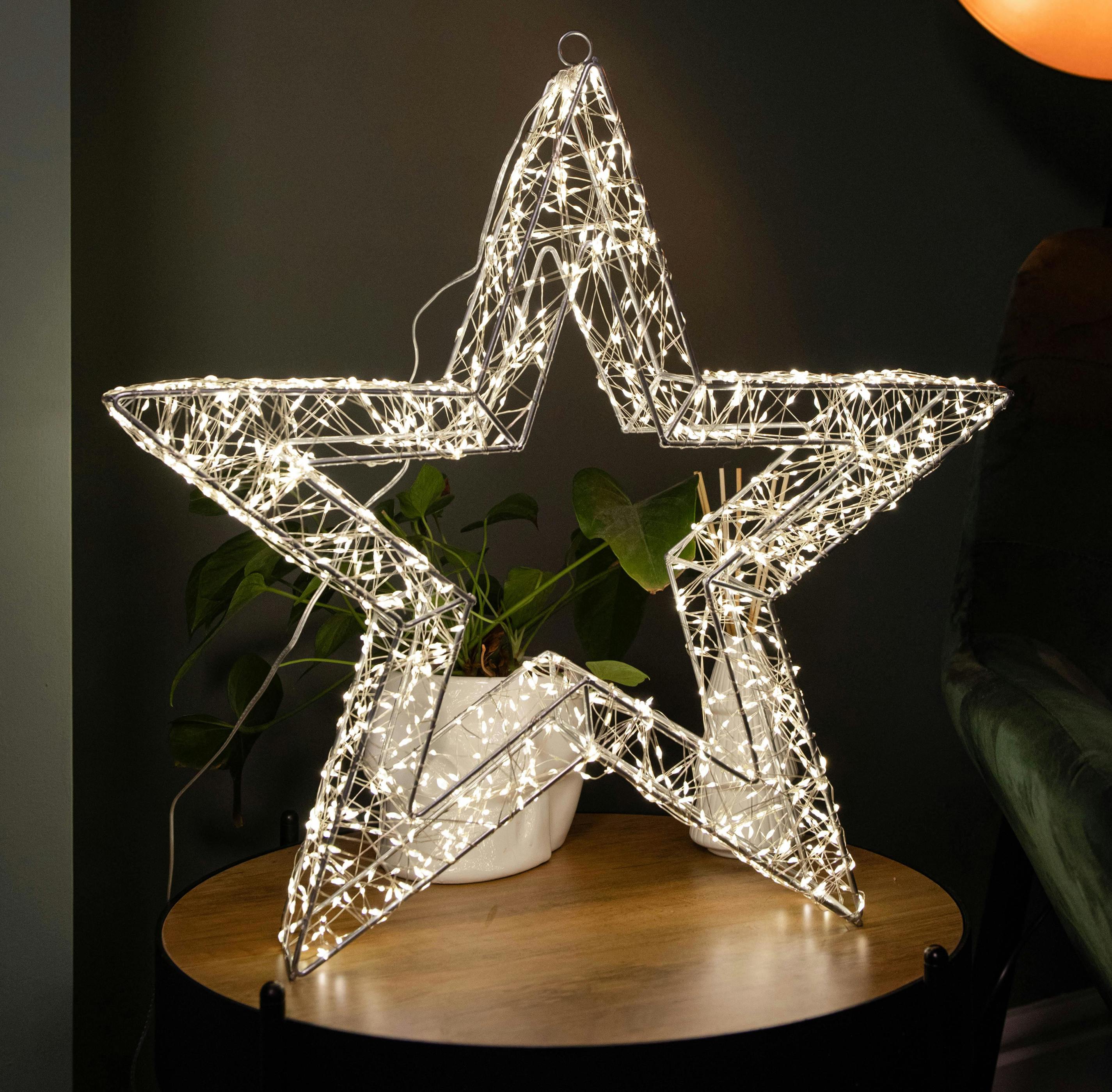 B&Q - 50Cm Light Up Dewdrop Christmas Star With 1440 Warm White Leds & Timer Function - Image 3