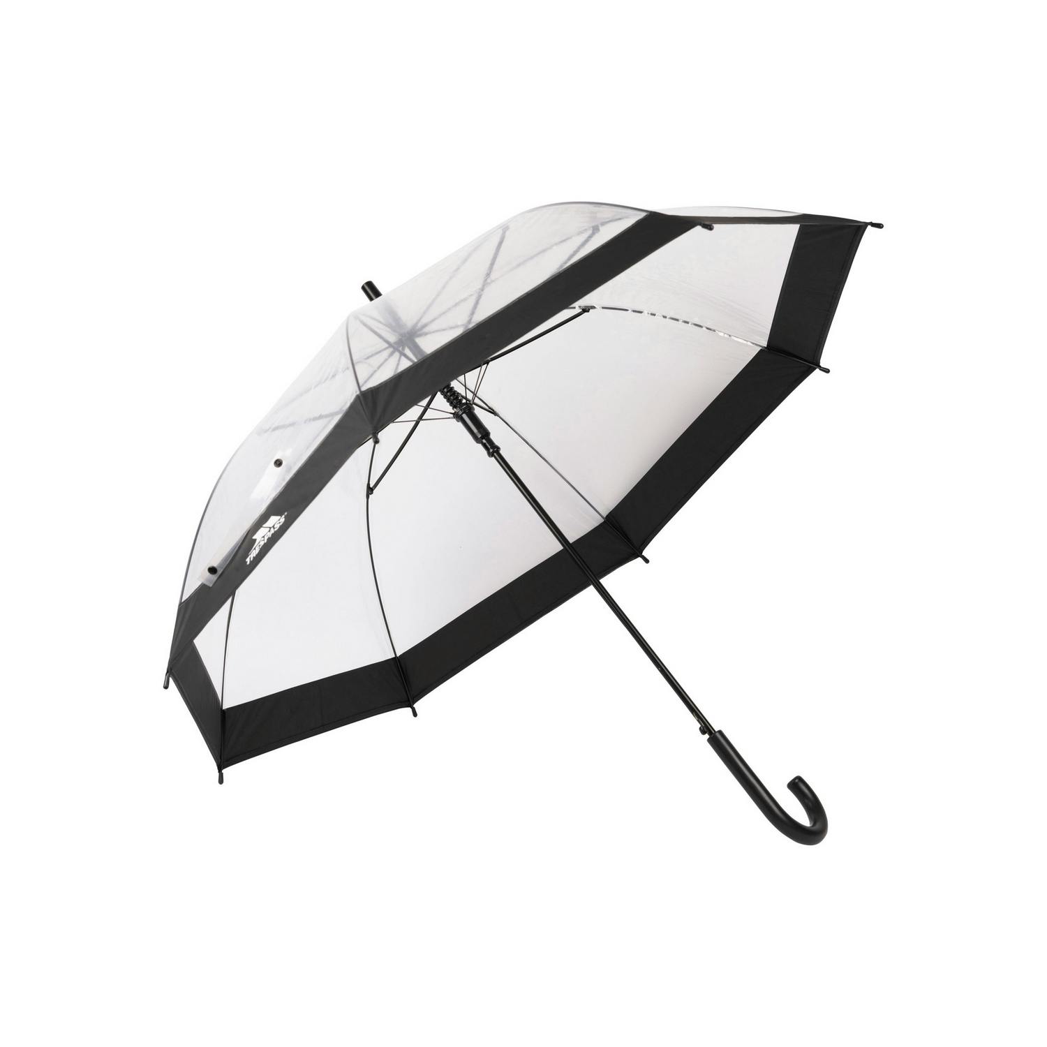 Trespass Unisex Black Adult Rainfall Clear Poe Stick Umbrella - One Size - 100% Poe