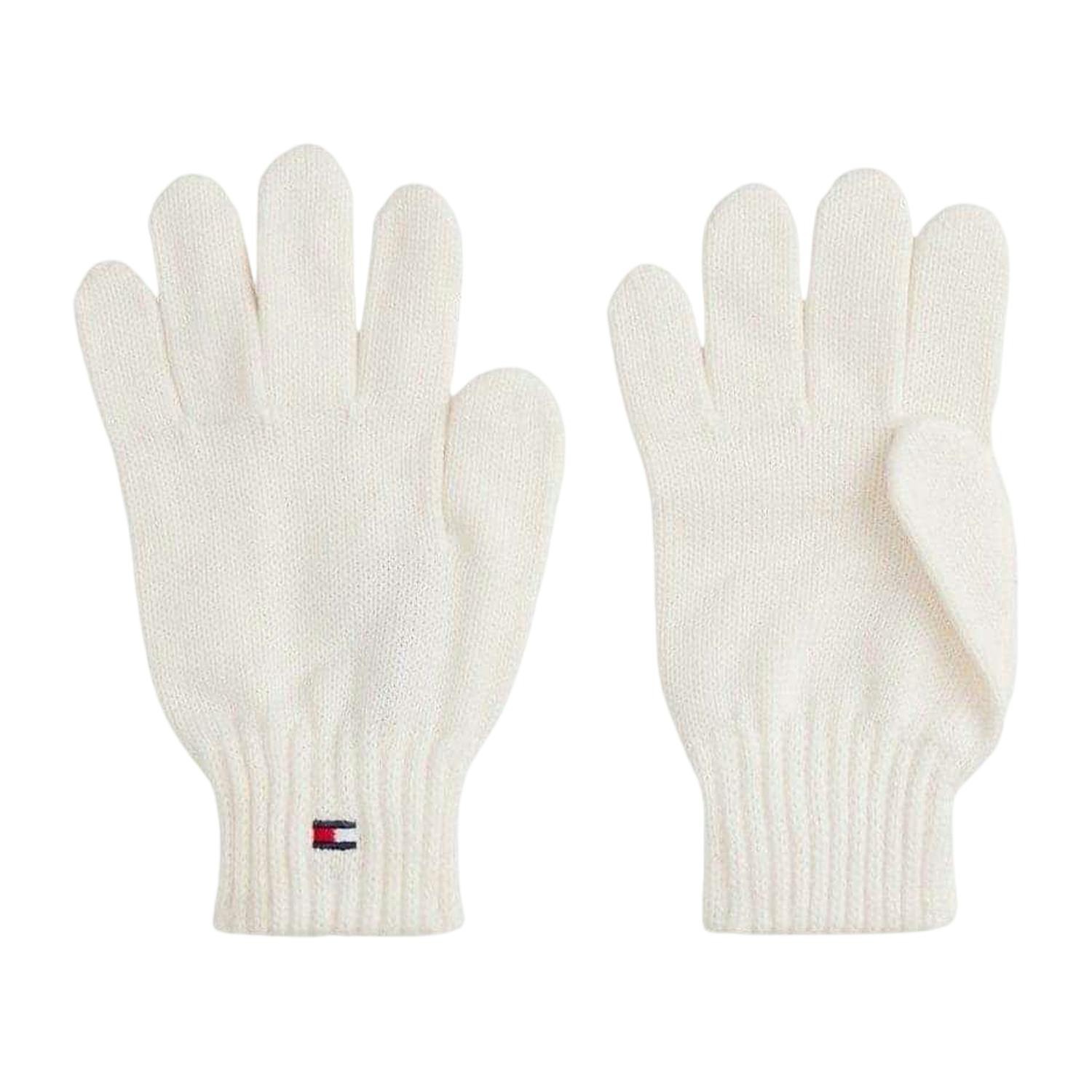Tommy Hilfiger White Kids Knitted Flag Logo Gloves - L-Xl