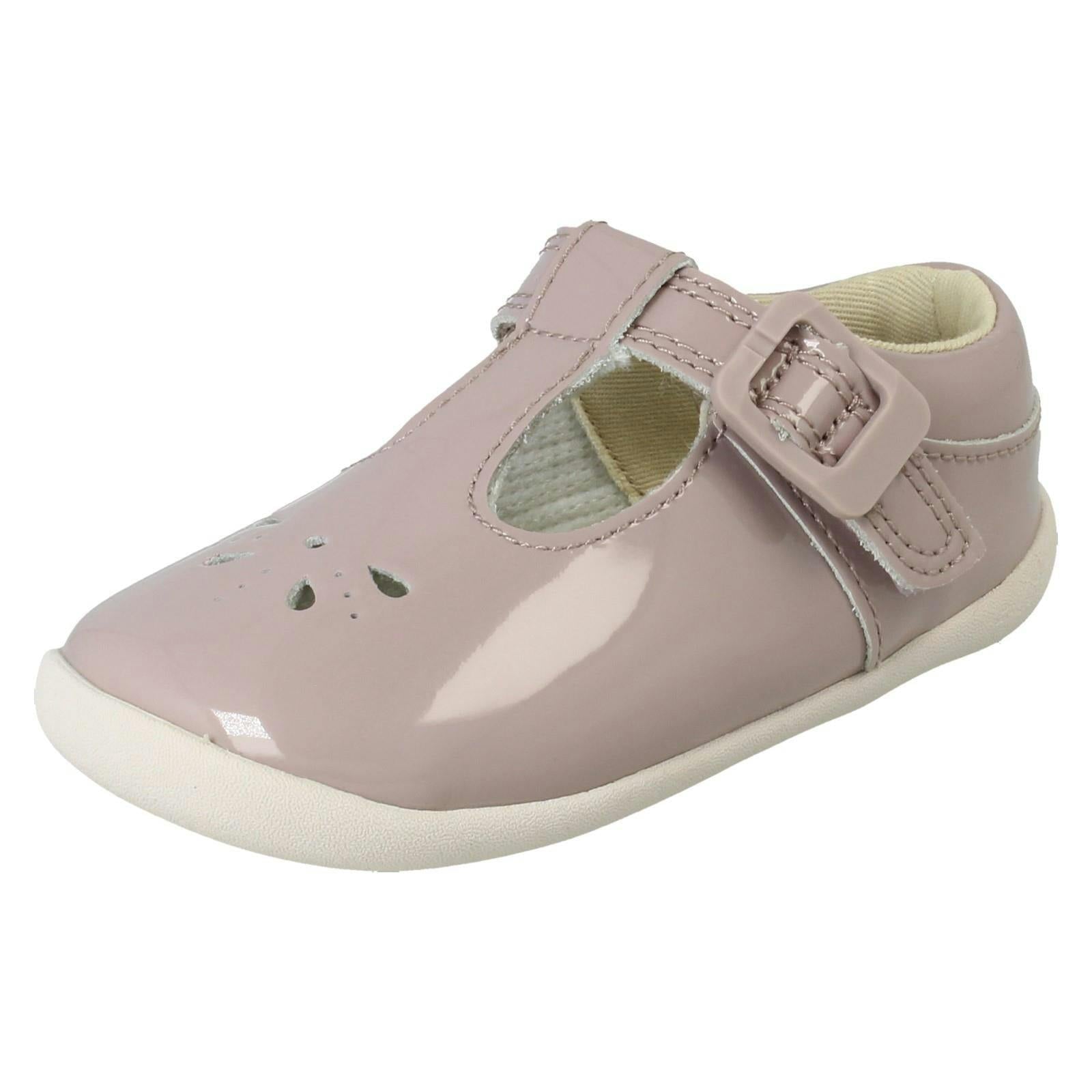 Clarks Girls Pink Casual T-Bar Shoes Roamer Star - Uk 5.5 Infant - G