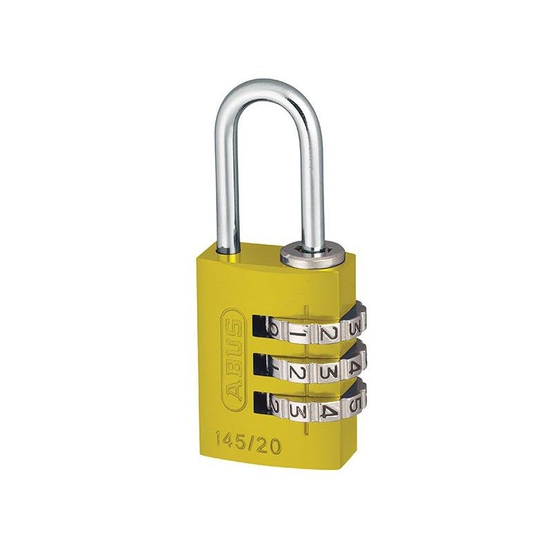 - Abus Mechanical 145 Series Aluminium Combination Padlock Yellow (20 mm) - Image 3