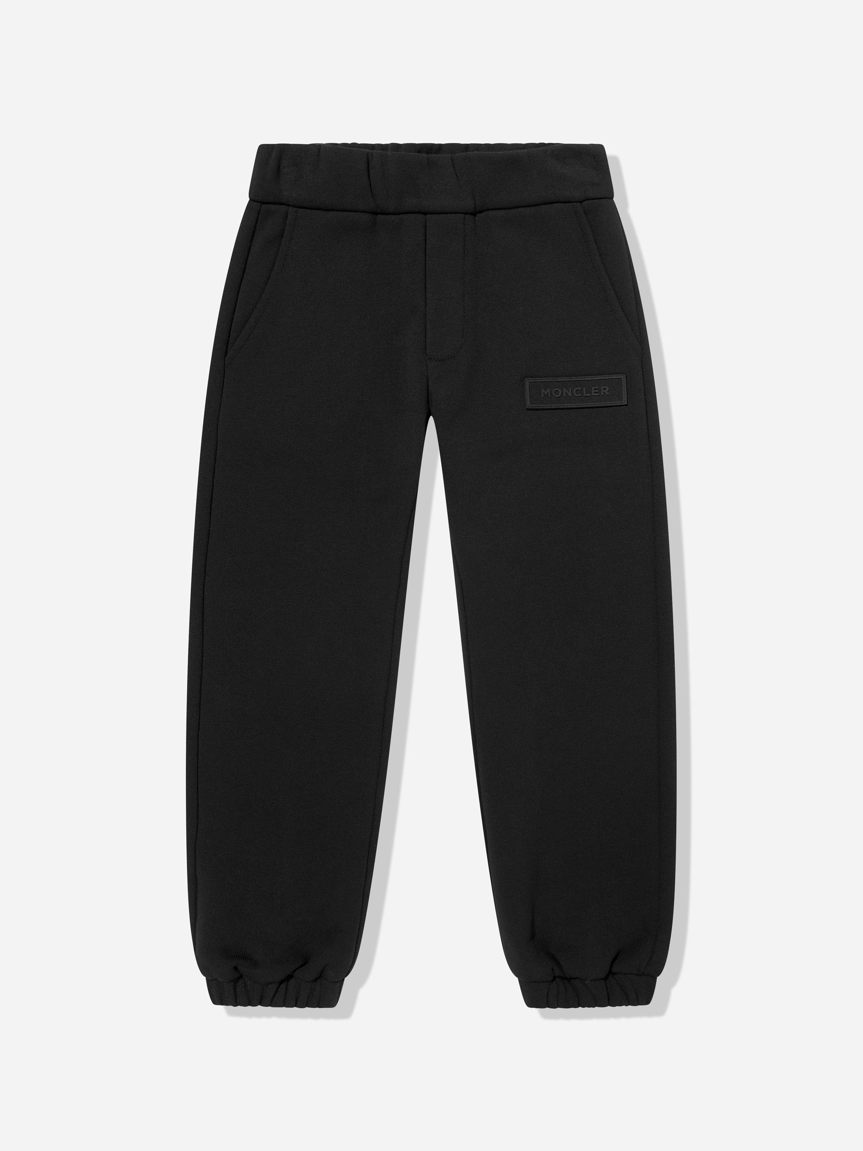 Moncler Enfant Boys Black Logo Joggers In - 4 Yrs