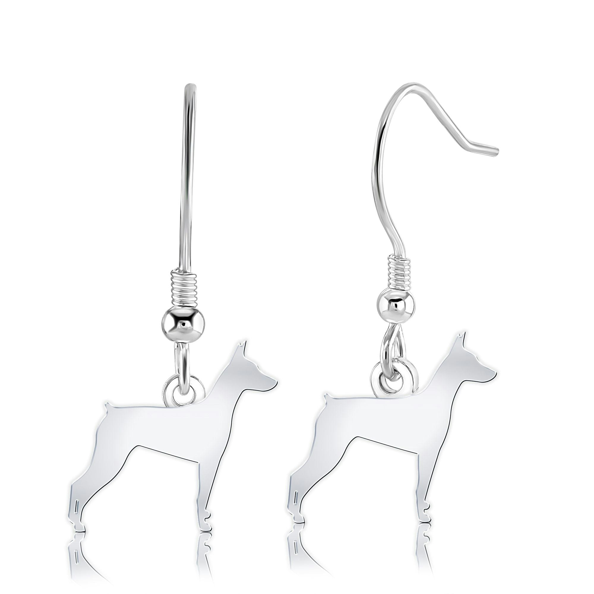 Mylee London Silver German Pinscher Silhouette Earrings - Yes - Hook
