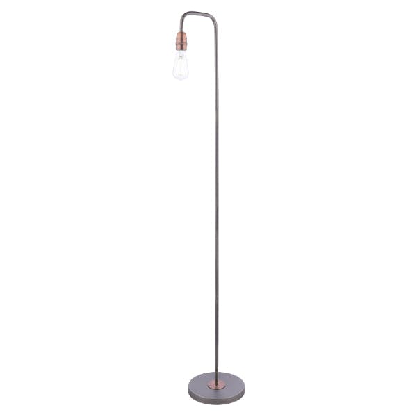 Rackhams Black/Light Vitor Industrial Copper Floor Lamp