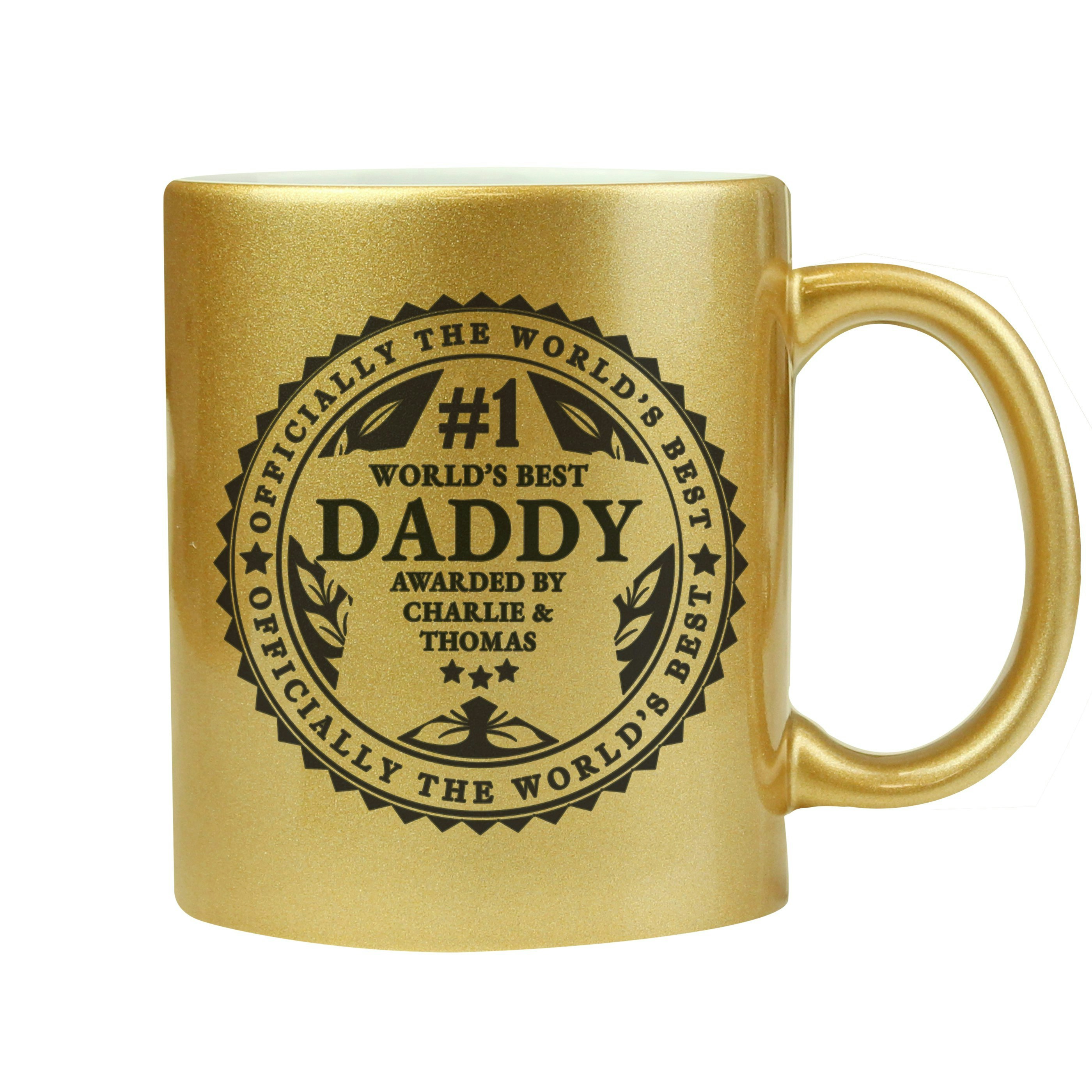 Personalised Memento Company Gold Personalised Worlds Best Mug