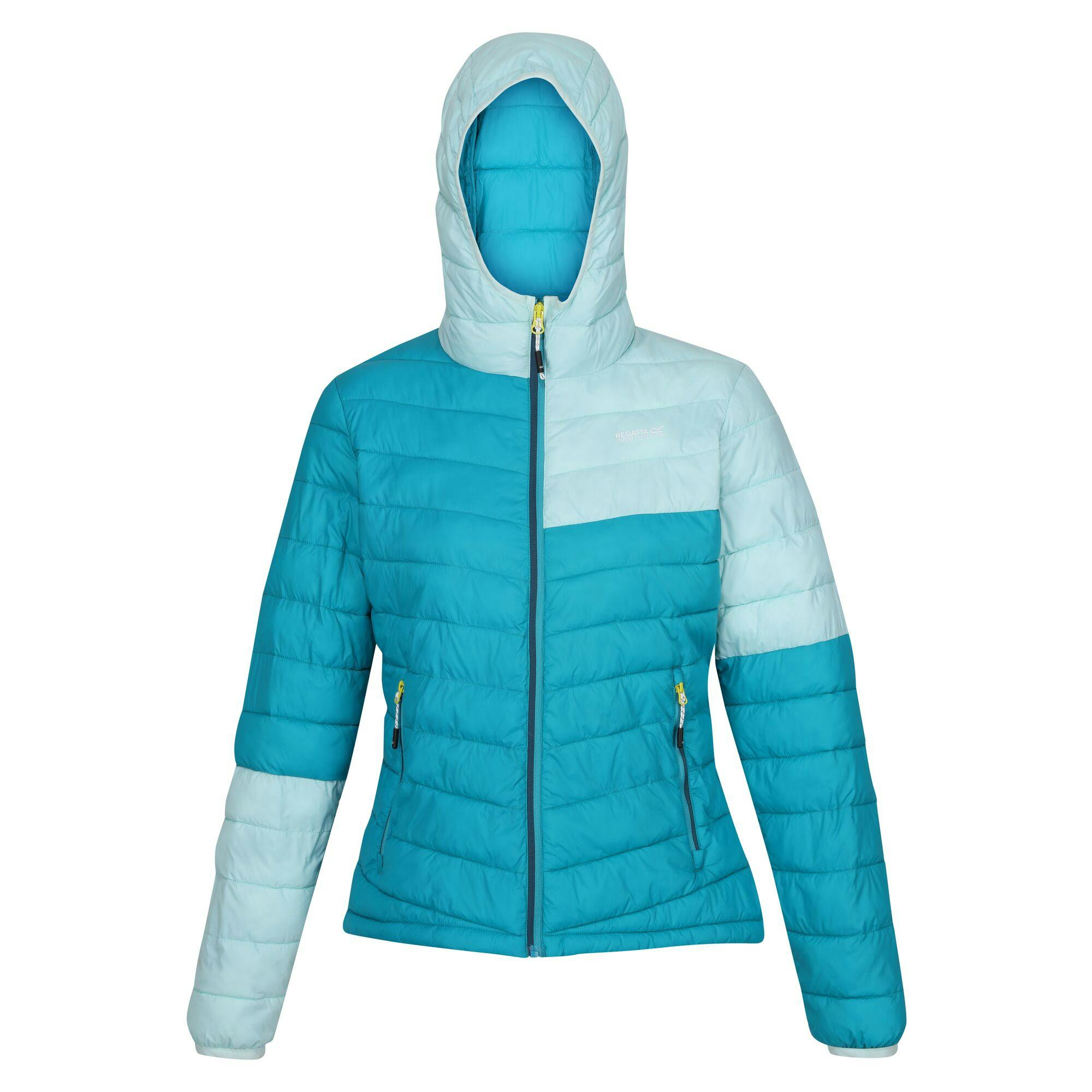 Regatta Women's Blue Hillpack Ii Hooded Padded Jacket - Tahoe /Bleached Aqua - 10 Uk - Tahoe /Bleached Aqua - 100% Mixed