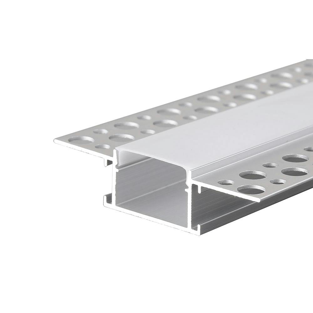 Recessed Plasterboard Trimless Aluminium LED Profile with Flange for Drywall Size 60mm x 14 35mm Length 2 Meters Pack of 4 - Image 2