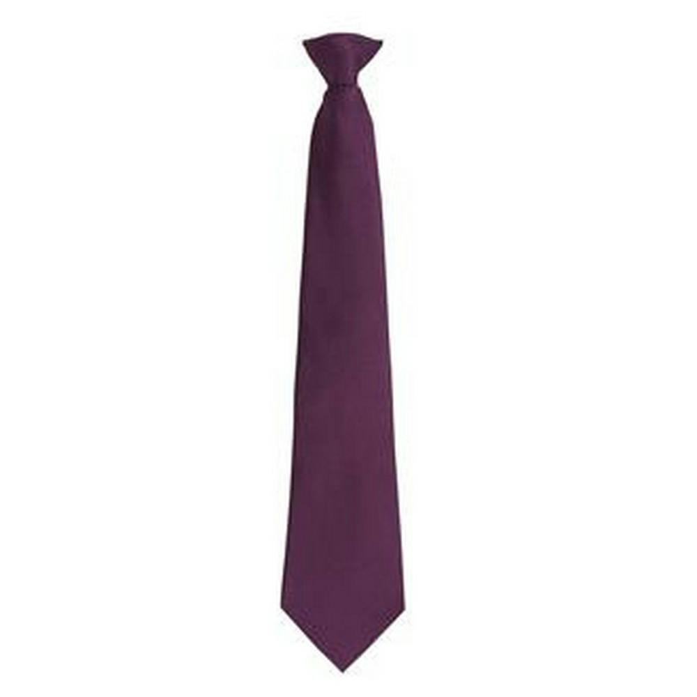 Premier (One Size, Purple) Mens Fashion ”Colours” Work Clip On Tie - Image 3