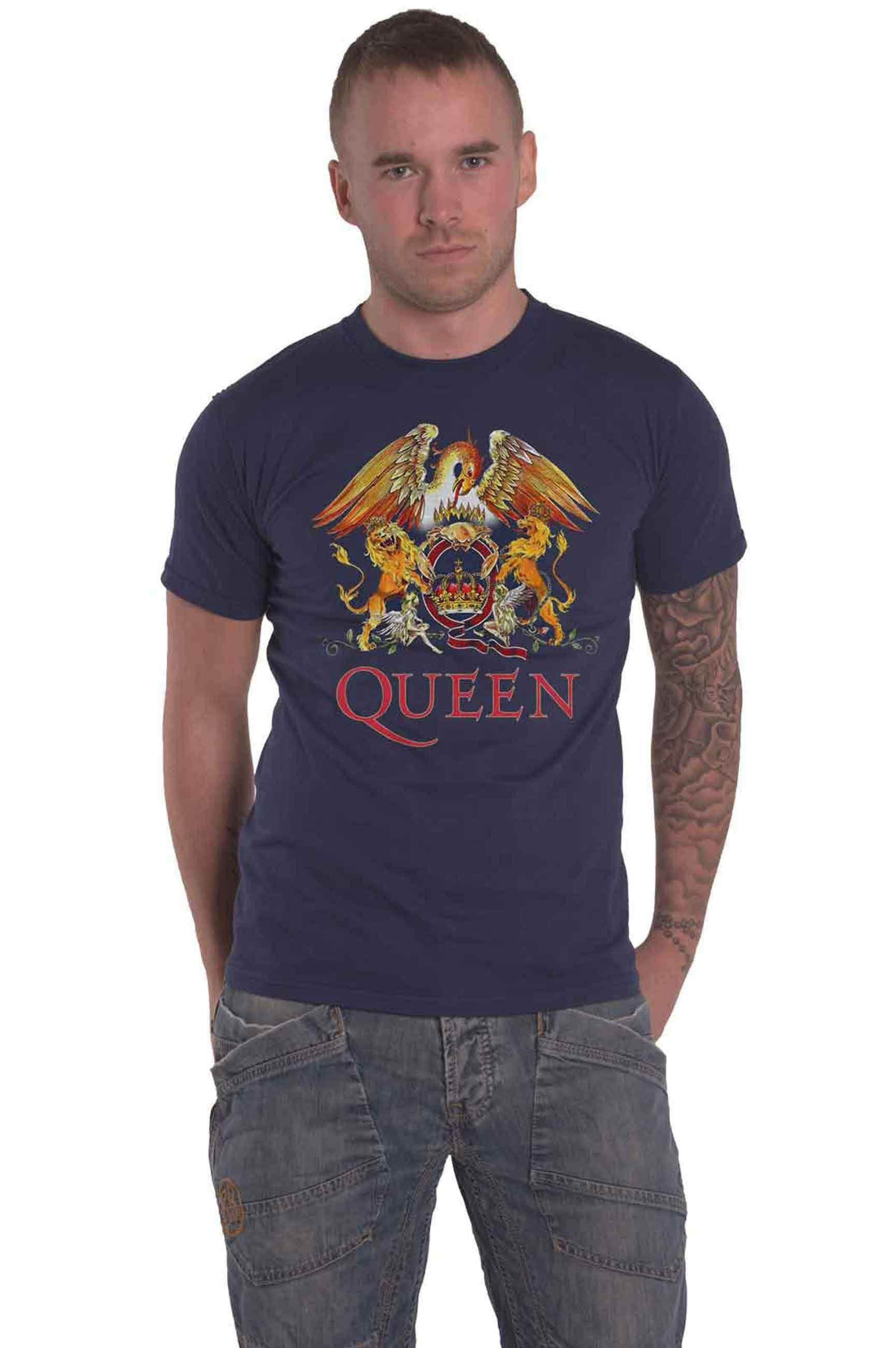 Paradiso Clothing Unisex Blue Queen Classic Crest T Shirt - Navy - S