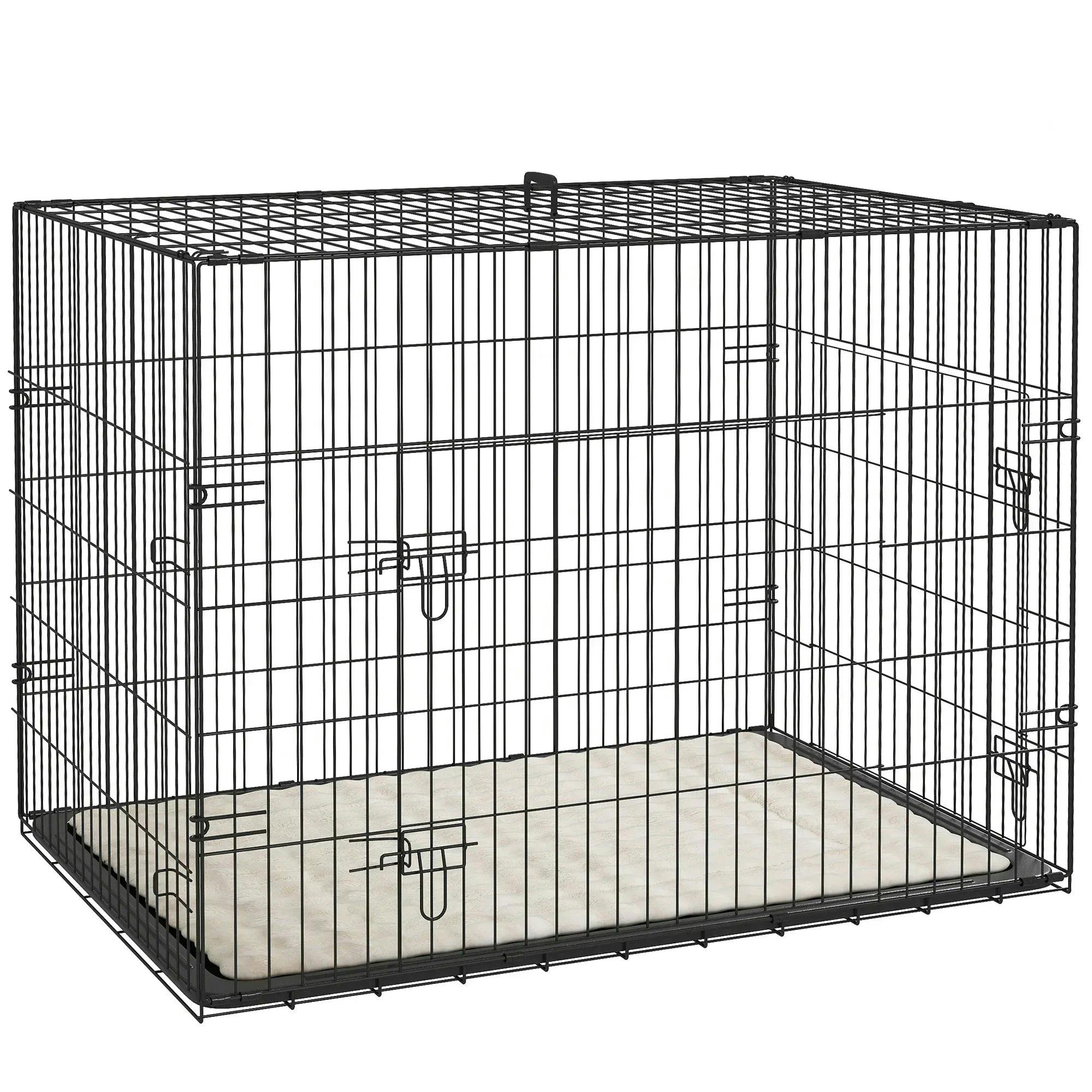PawHut Large Dog Crate - Black - Plastic - Image 6