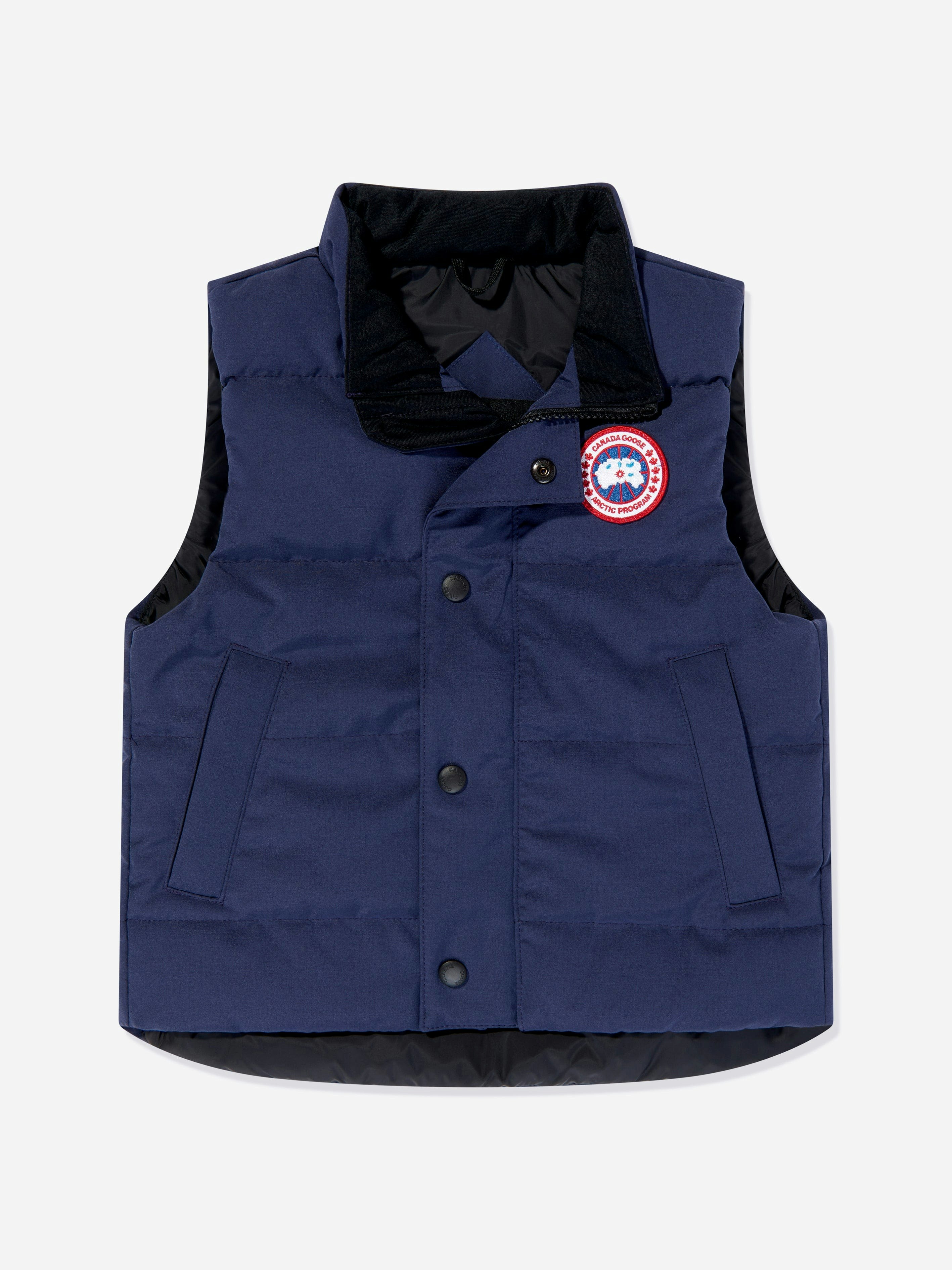 Canada Goose Boys Kids Down Padded Vanier Gilet In Navy - Navy - 2 - 3 Yrs