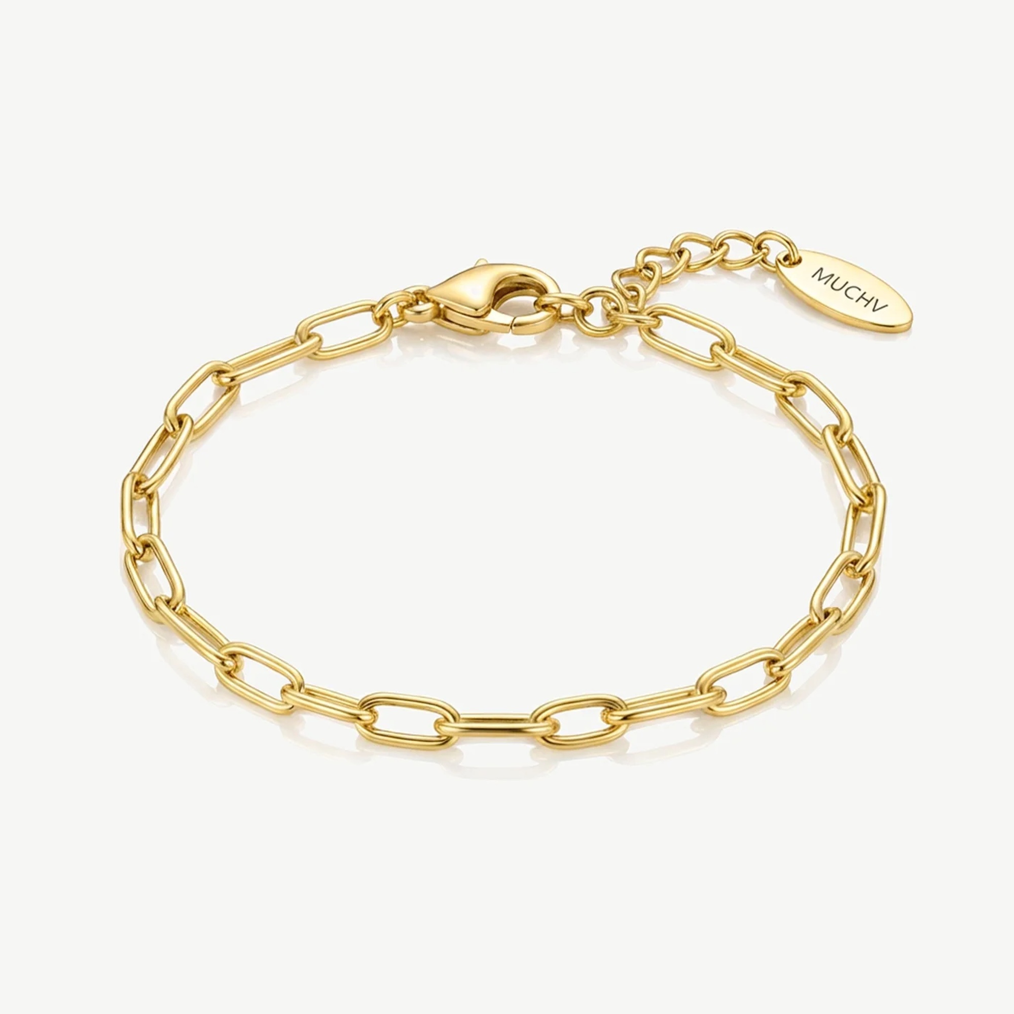 Muchv Silver Link Chain Bracelet - 3Mm