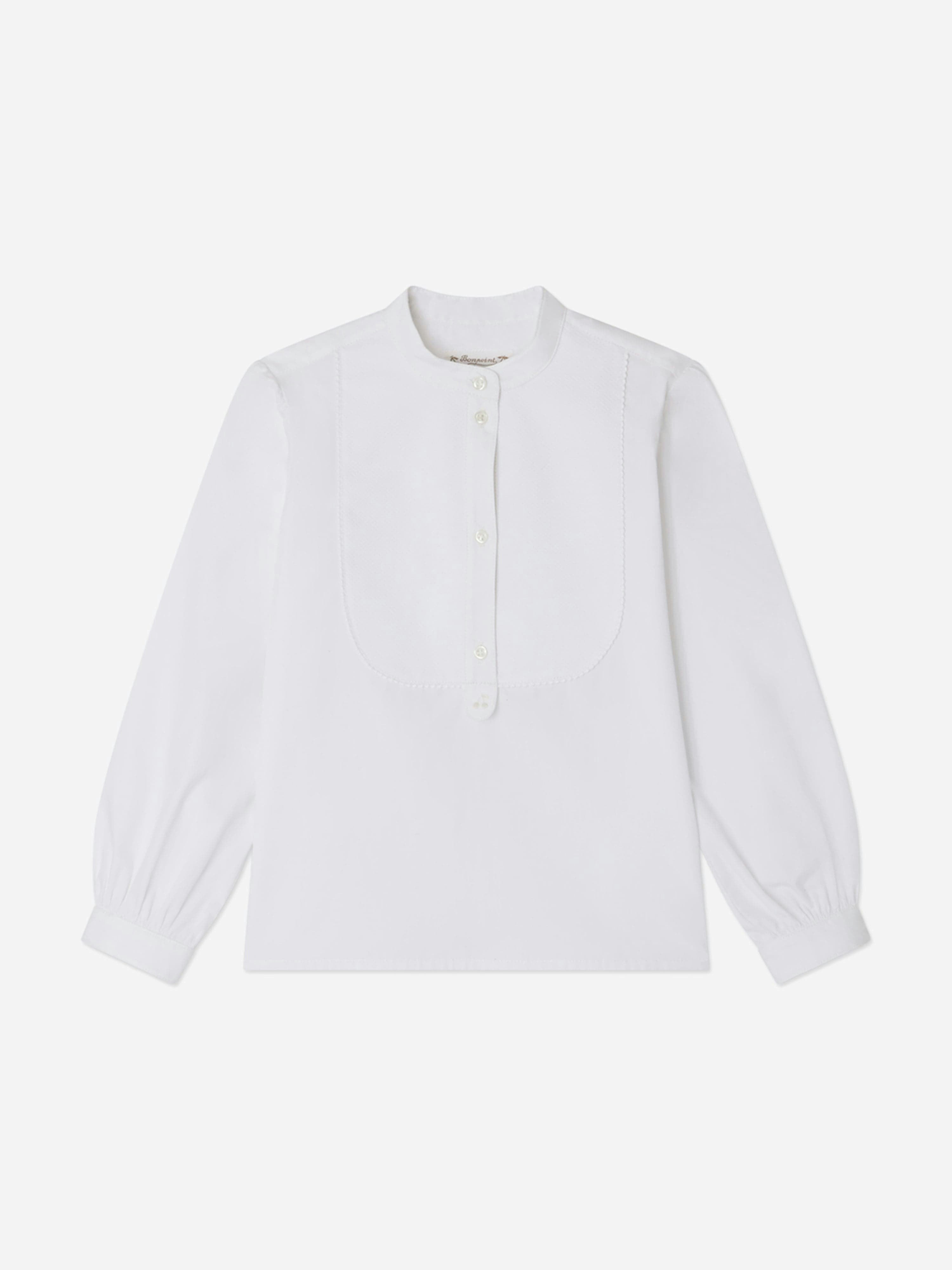Bonpoint Girls White Ebora Blouse In - 4 Yrs