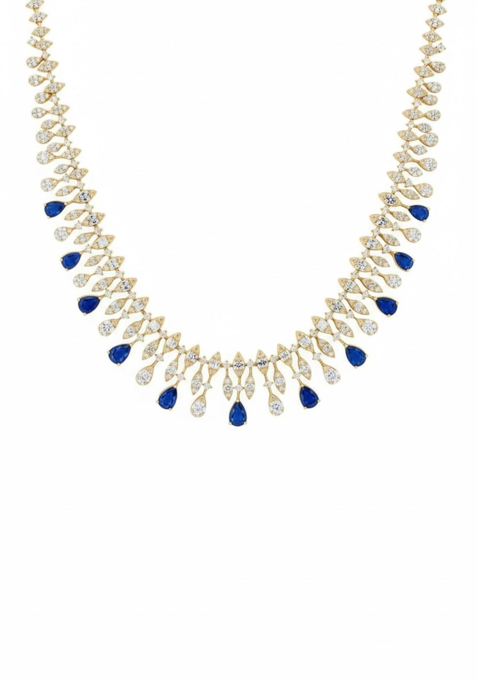 Latelita Gold Duchess Sapphire Statement Necklace