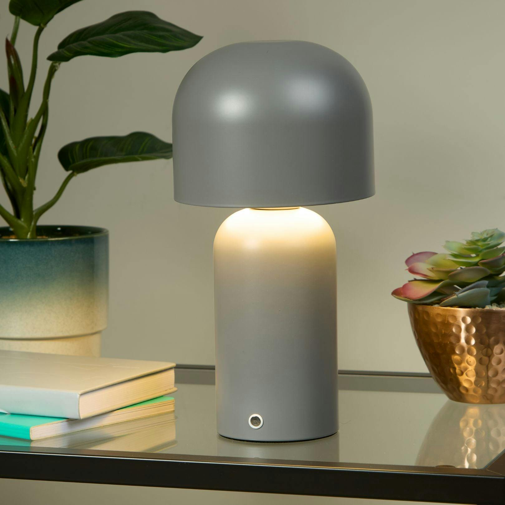 Pagazzi Lighting Grey Tina Led Rechargeable Touch Table Lamp