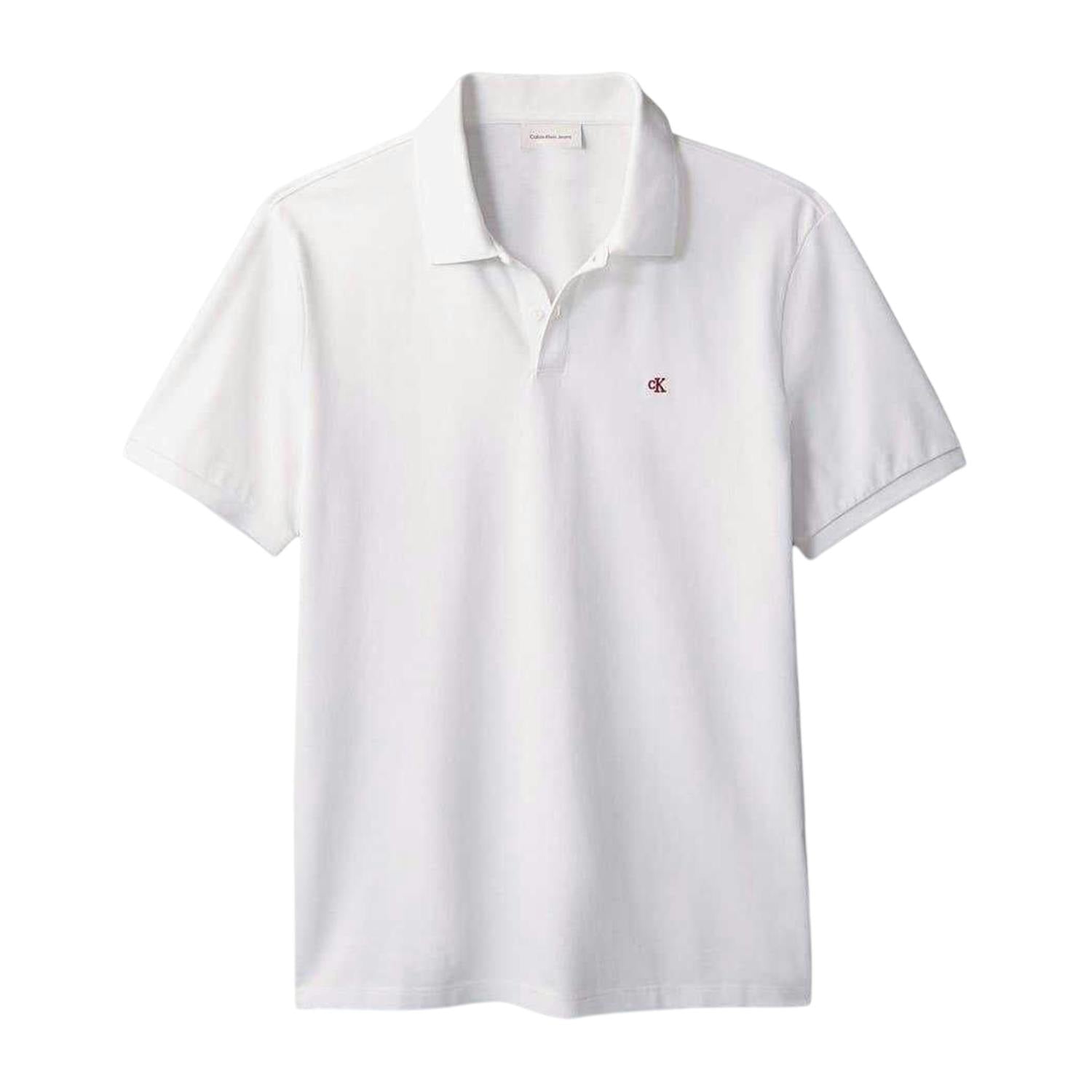Calvin Klein Men's White Polo Shirt - S - 100% Mixed
