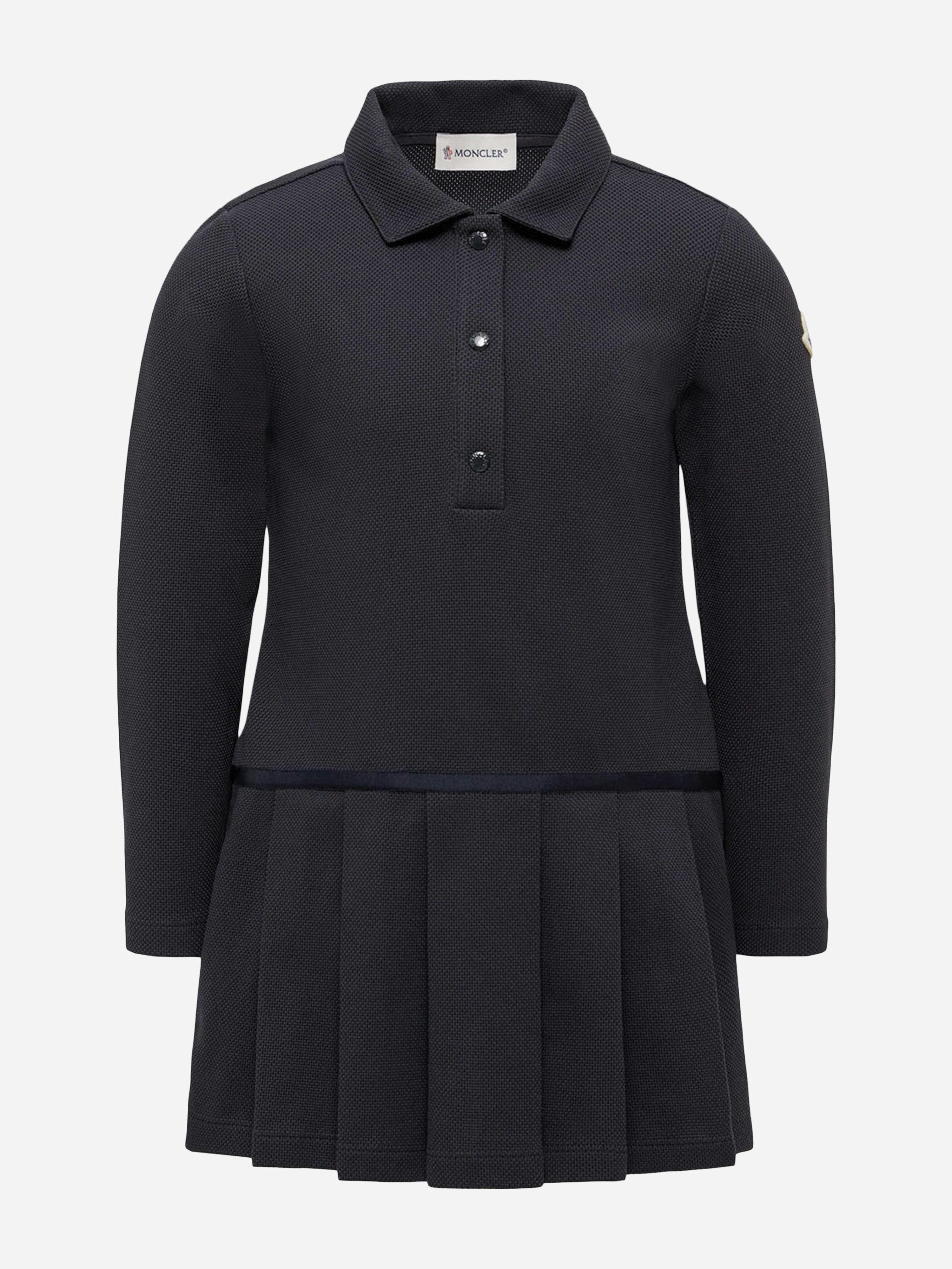 Moncler Enfant Girls Blue Polo Dress In Navy - 14 Yrs