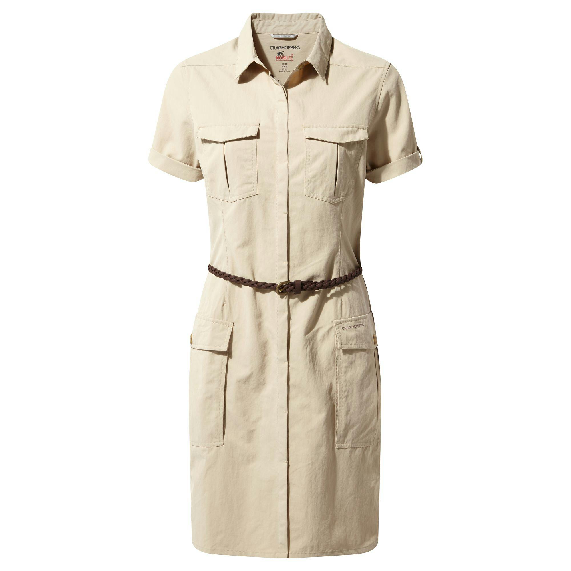 Craghoppers Women's Nosilife Savannah Shirt Dress - Desert Sand - 16 Uk - Desert Sand - 100% Polyamide