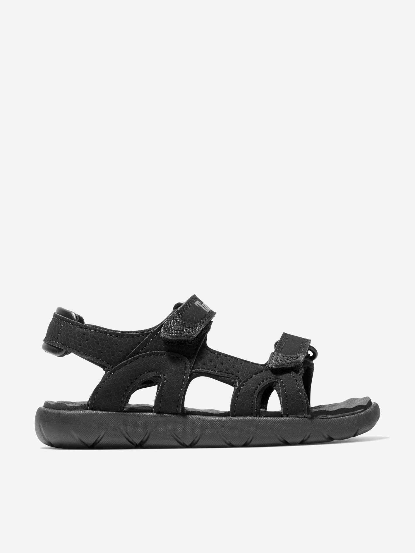 Timberland Boys Black Faux Leather Perkins Row Strap Sandals - Eu 30 Us 12 Uk 11.5