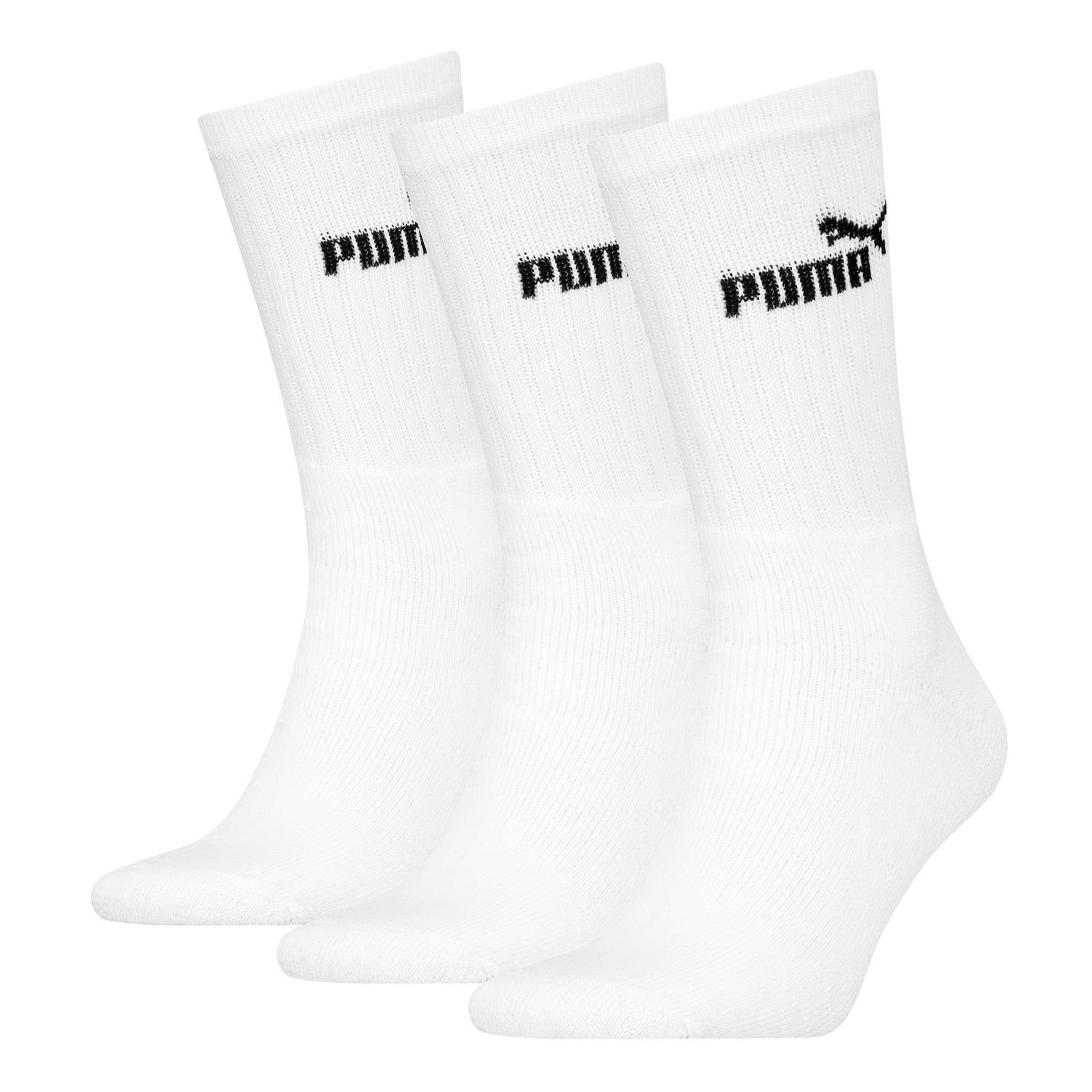 Puma Unisex White Adult Crew Socks (Pack Of 3) - Size 9