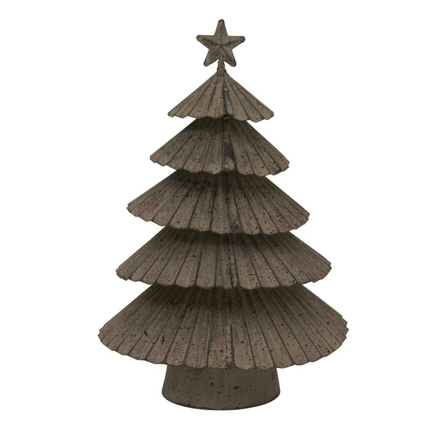 Hill Interiors Metal Layered Tree Christmas Dration 19cm x 6cm x 14cm in Grey - Image 4