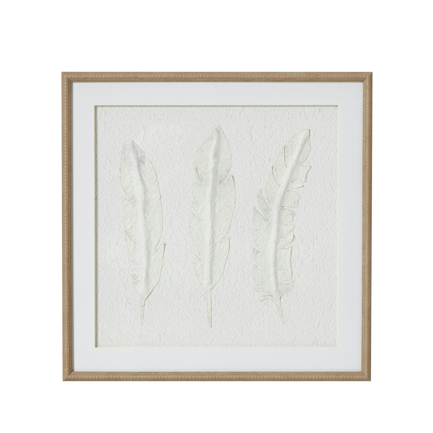 Hill Interiors Brown/Grey/White Solli Feathers Framed Art Print - 50Cm X 2Cm X 50Cm