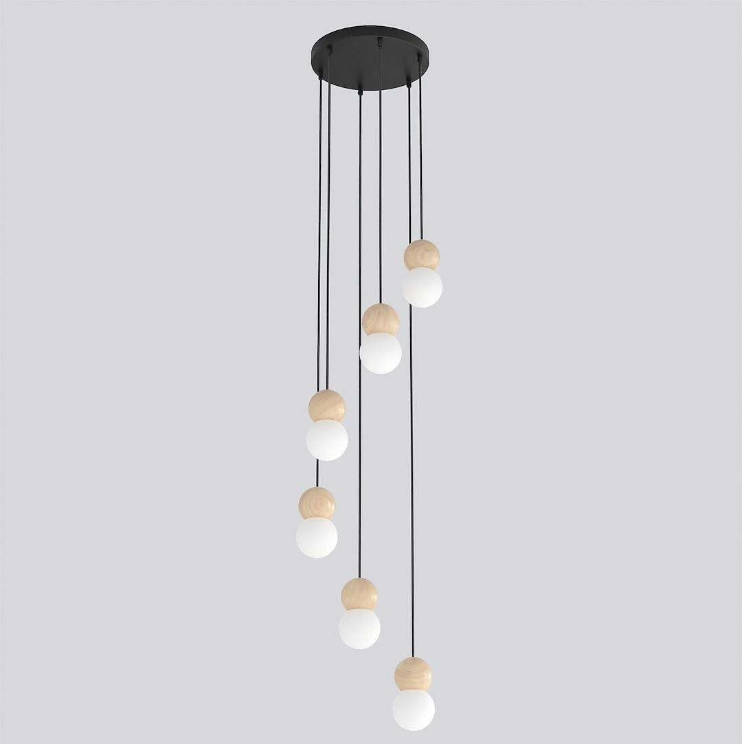 Rackhams Black Loop Pendant Lamp 6 X G9
