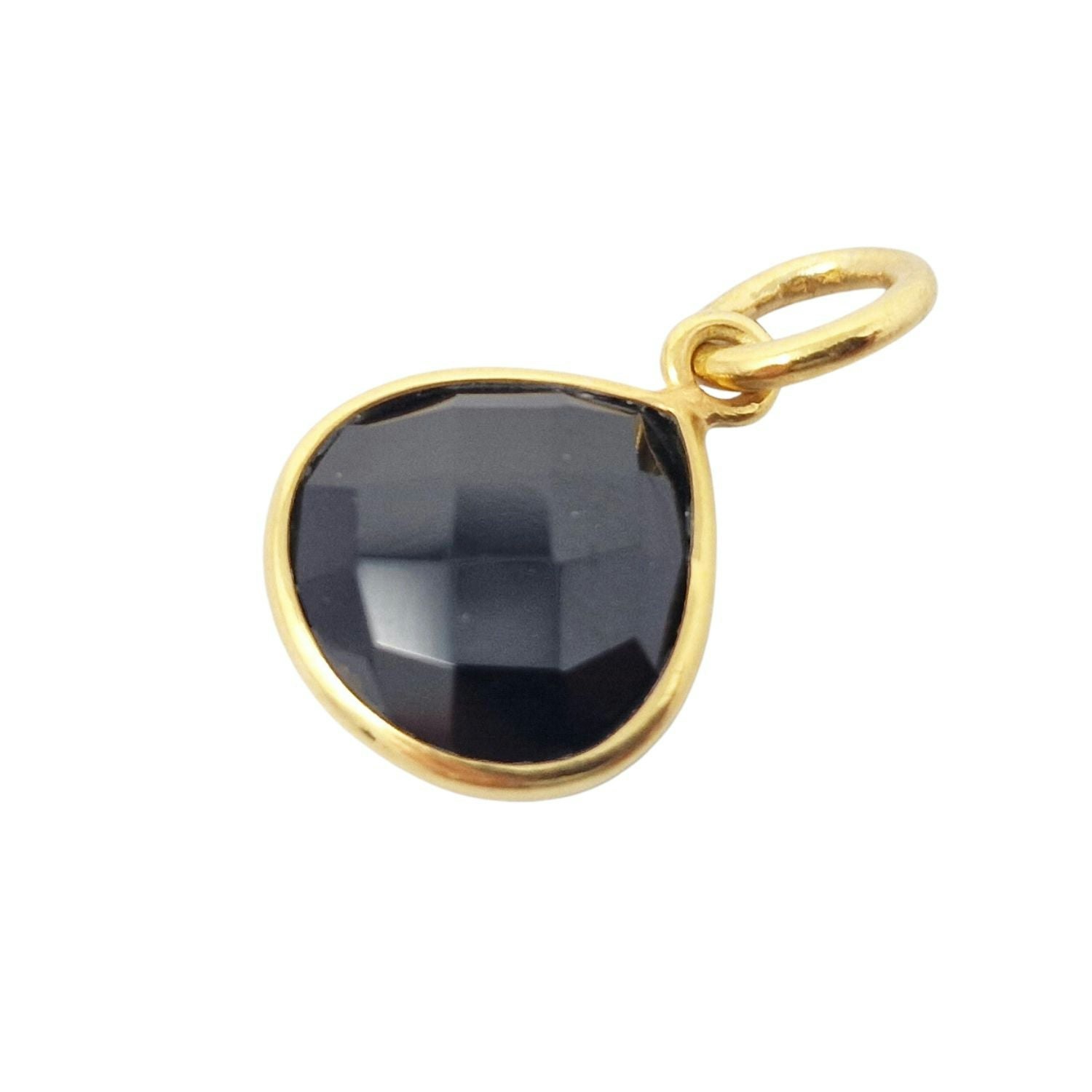Harfi Gold/Black/Onyx 18Ct Plated Heart Gemstone Pendant