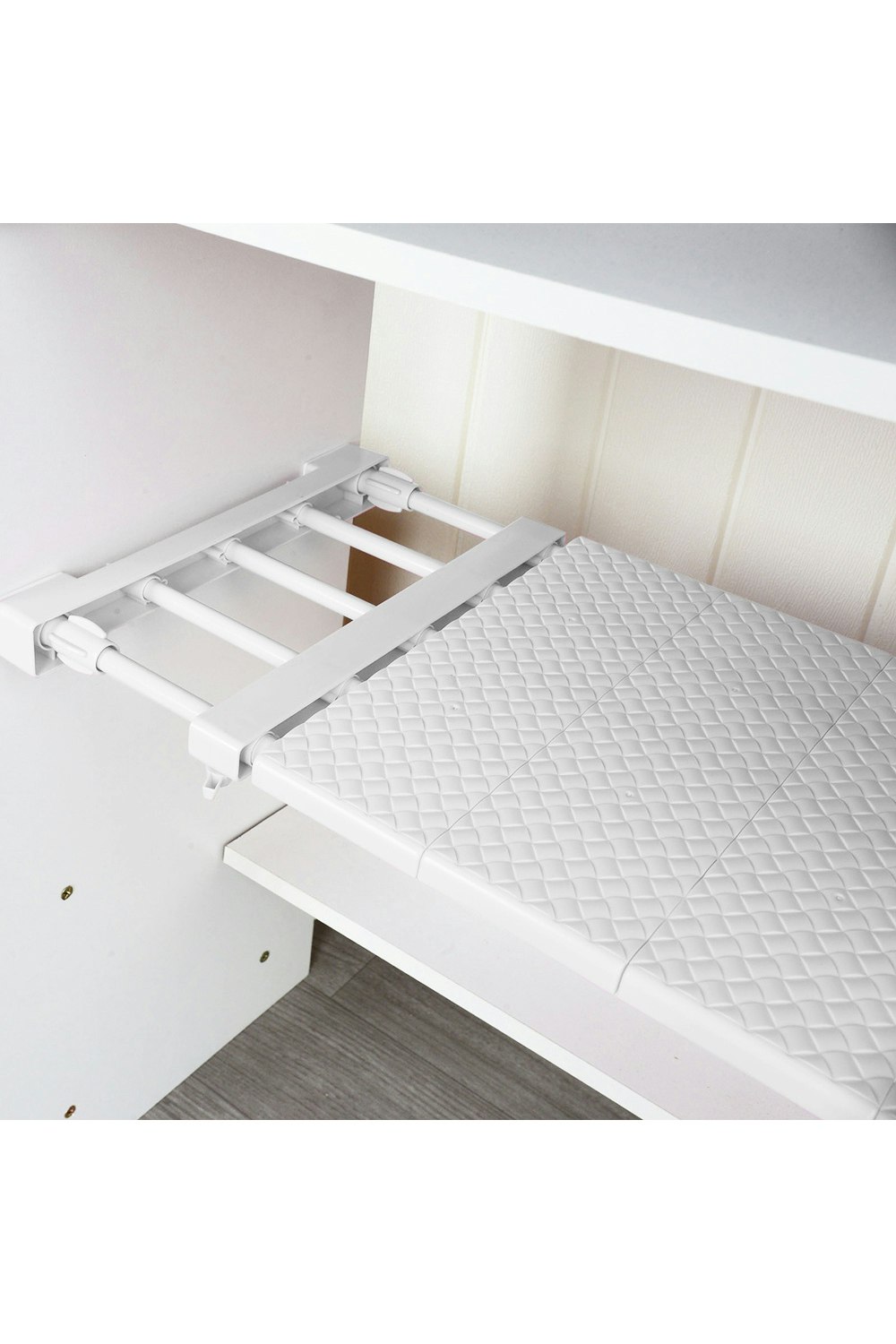Rackhams White Adjust Closet Cupboard Wardrobe Storage Organizer Shelf Extendable Divider Rack