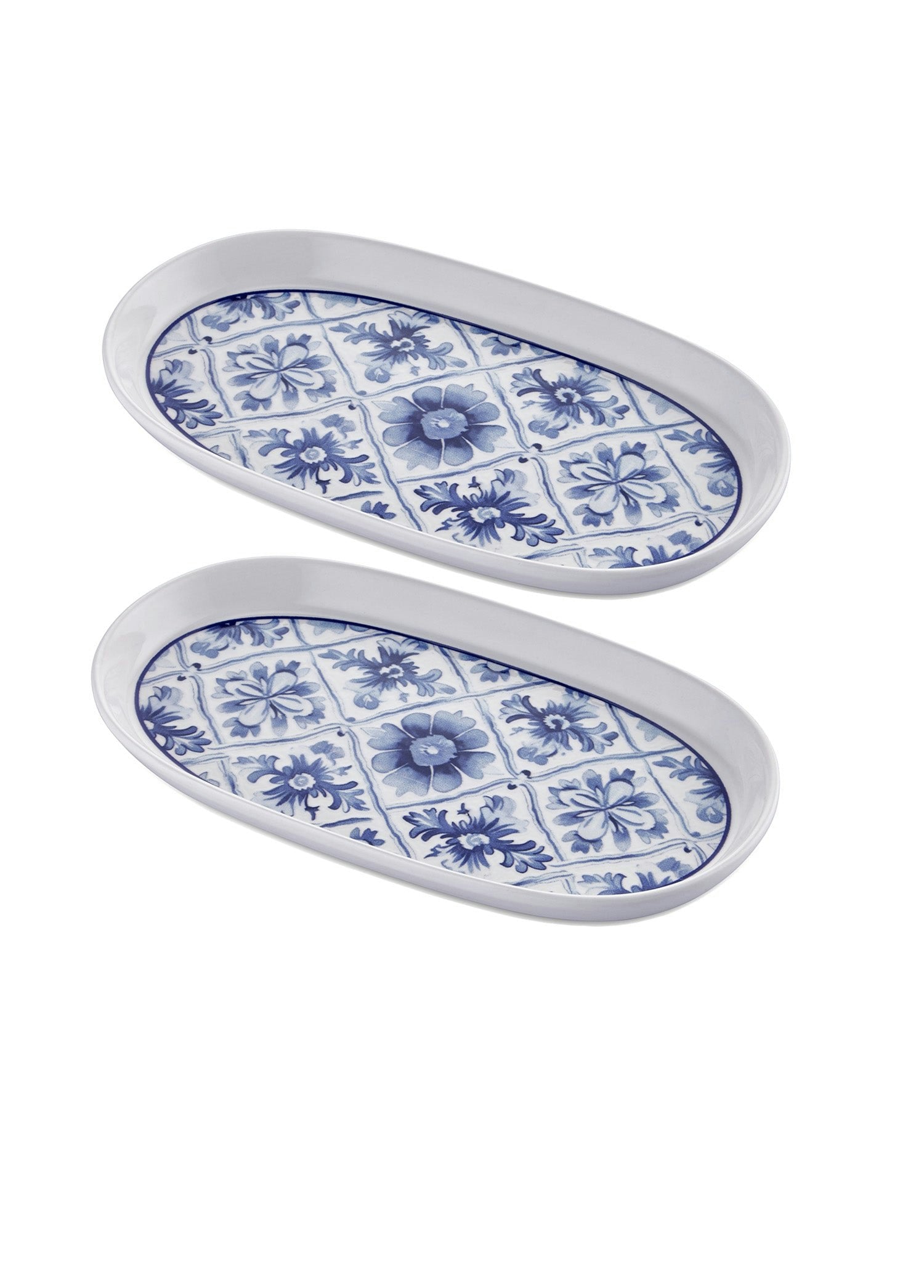 Rozi Odore Di Limone Collection Oval Serving Platter, Set Of 2 (29 X 16 Cm)