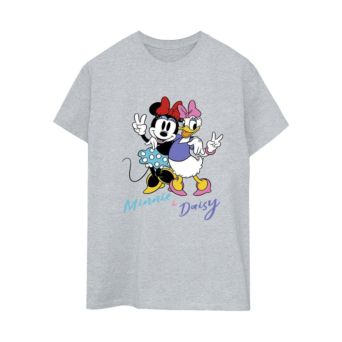 Disney Women's Grey / Minnie Mouse And Daisy Cotton Boyfriend T-Shirt - Sports - Sports - 3XL
