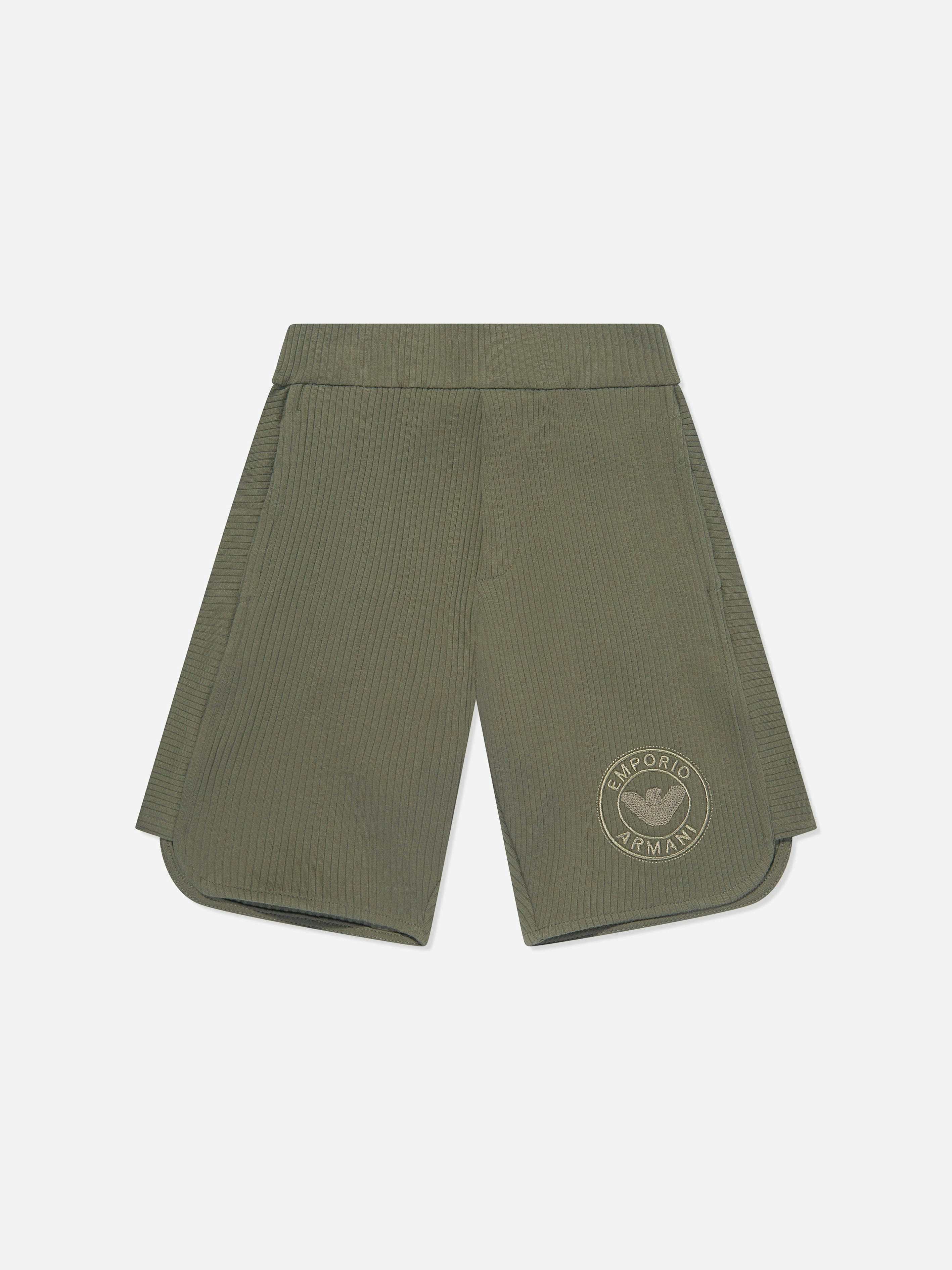 Emporio Armani Boys Green Logo Shorts In - 6 Yrs
