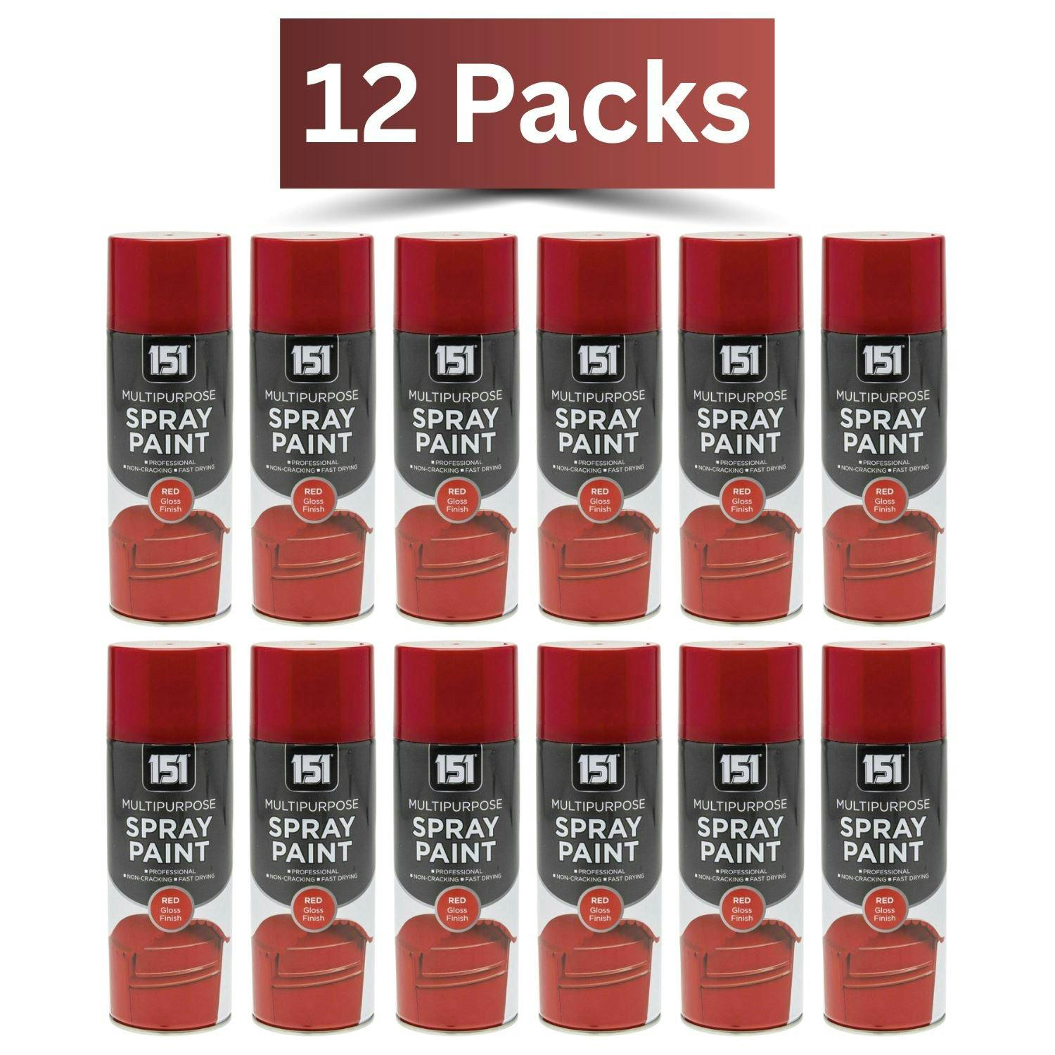 151 Red Gloss Multipurpose Spray Paint 400ml - Image 23