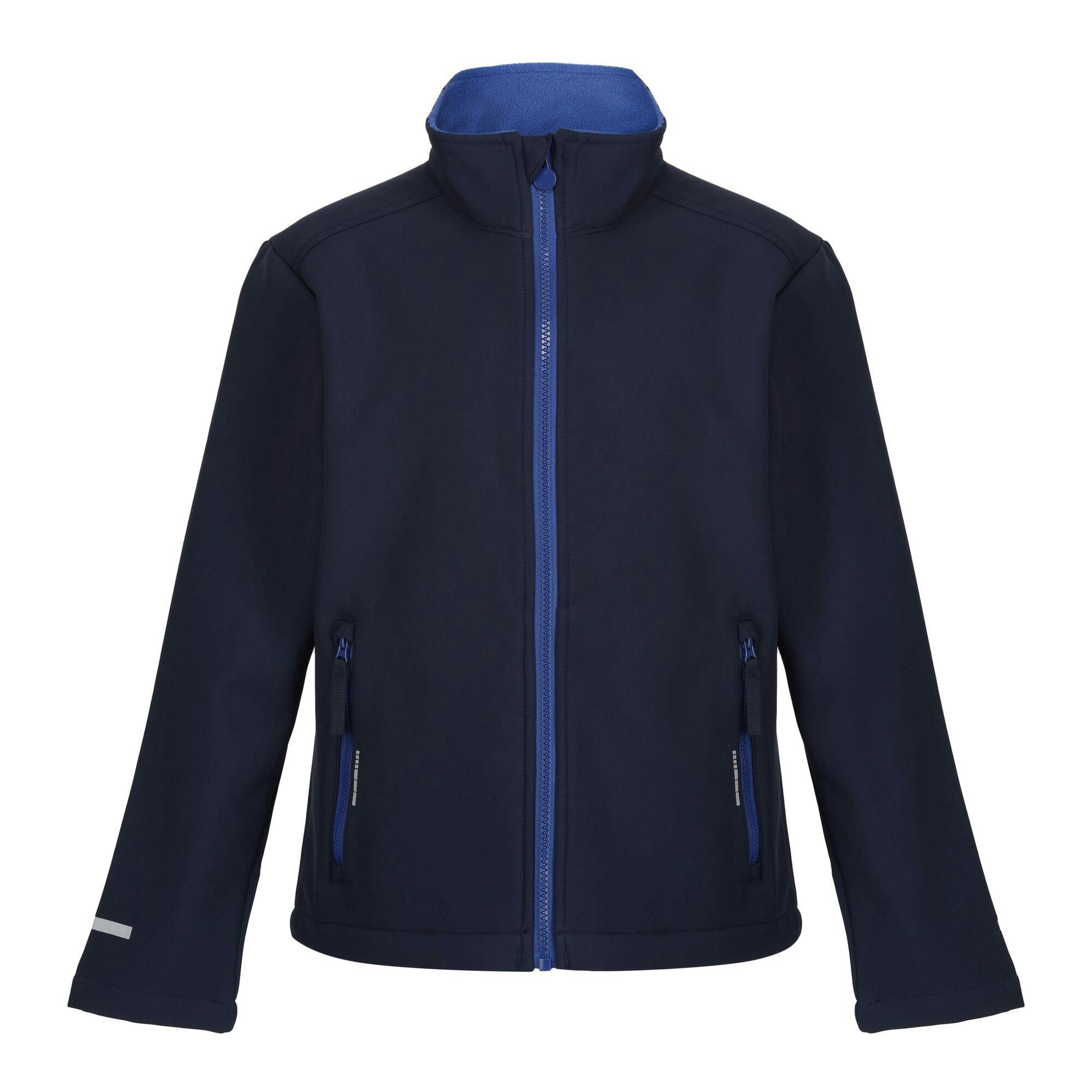 Regatta Professional Kids 2 Layer Soft Shell Jacket - Navy/New Royal - 32In - Navy/New Royal - 100% Polyester