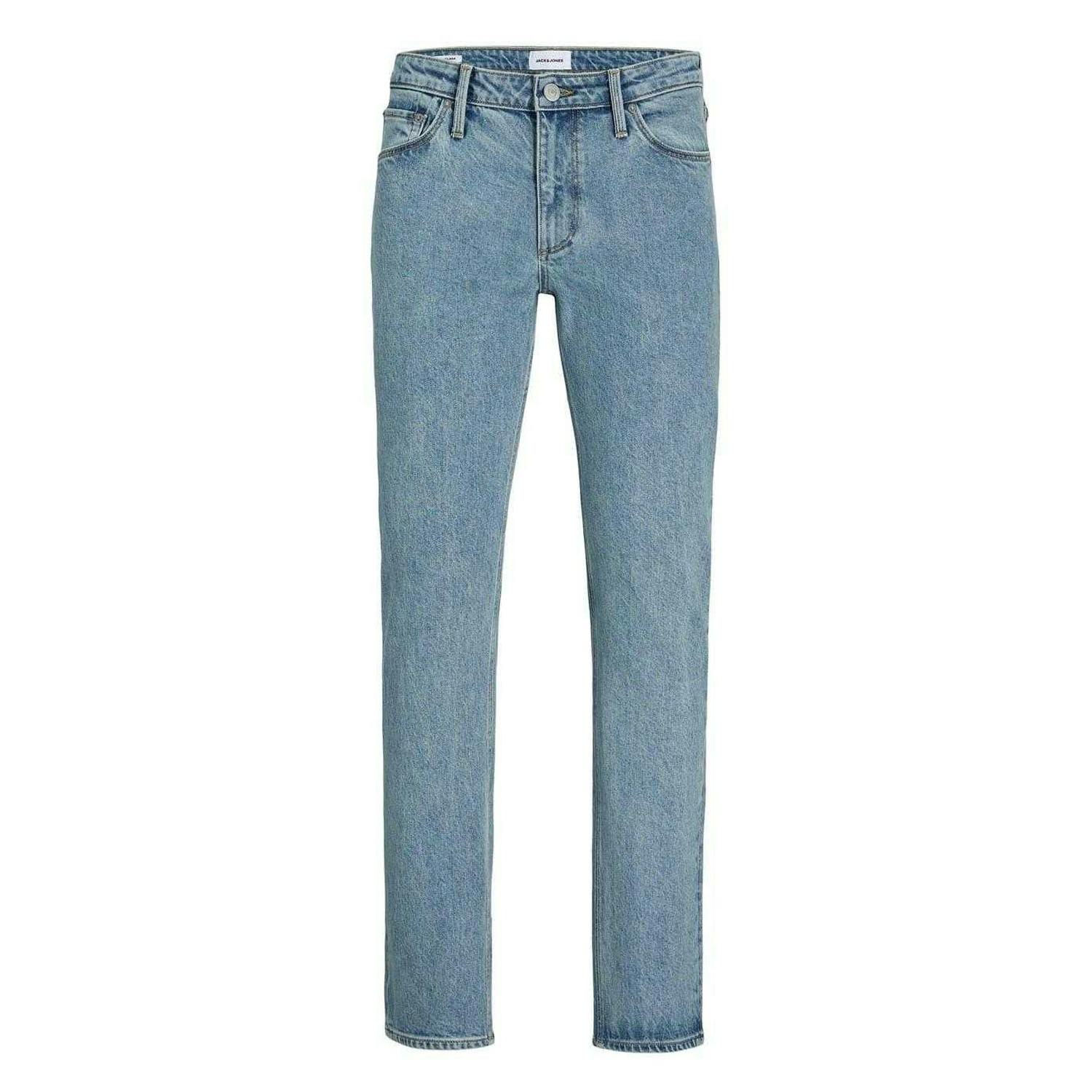 Jack And Jones Men's Blue Clark Evan Denim Straight Jeans - Denim - 29R - Denim - 69% Organic Cotton/30% Lyocell/1% Elastane