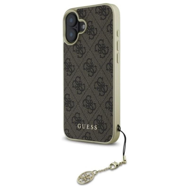 Guess Brown 4G Charms Collection Case For Iphone 16 6.1" - Guhcp16sgf4gbr