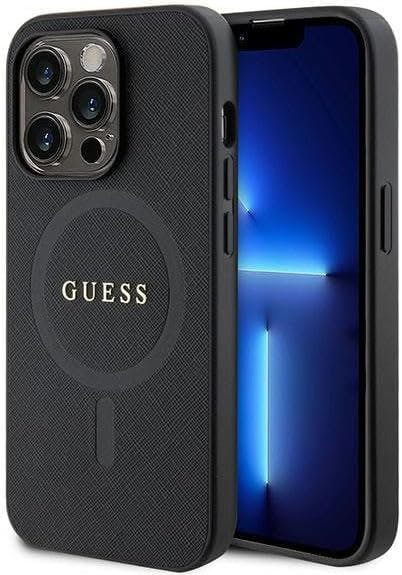 Guess Black Saffiano Hard Case With Magsafe For Iphone 15 Pro 6.1" - Guhmp15lpsahmck