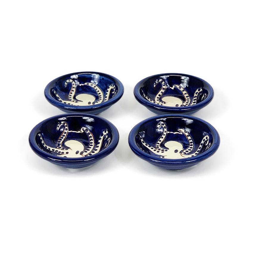 Rackhams Blue/White Signature - & Octopus - Mini Tapas Bowls Sets Of 4 - Octopus - Set Of 4 X 10Cm Bowls - Ceramic