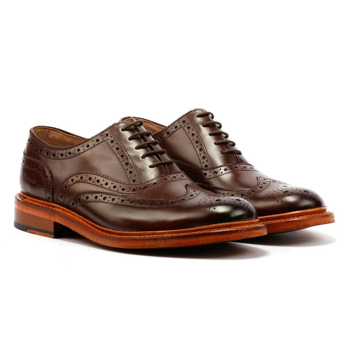 Ben Sherman Men's Dark - Bs11311 Sugarman Brogue Shoes - Mocha - Uk 9 / Eu 43 / Us 10