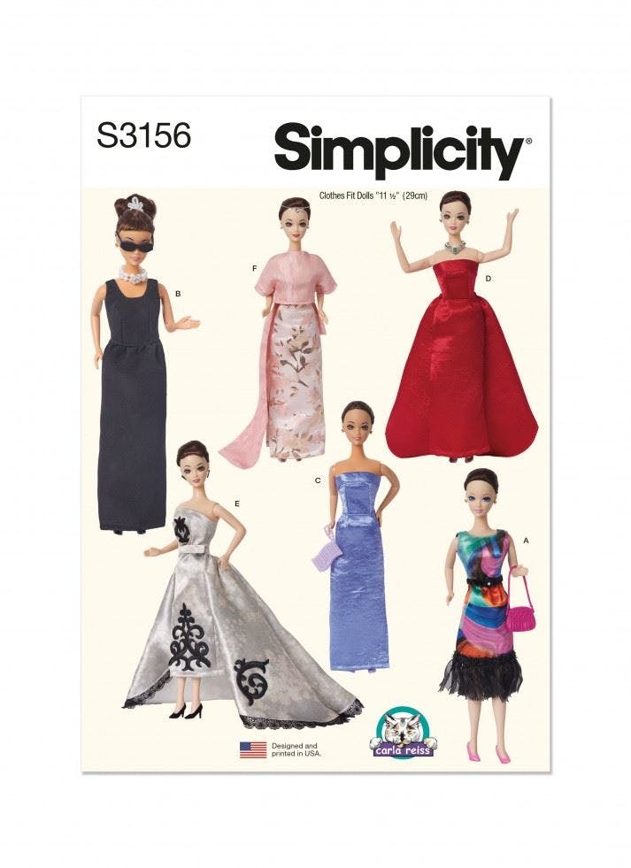 Simplicity Sewing Pattern 3156, Doll Clothes Os (One Size) - Intermediate - Os (One Size)