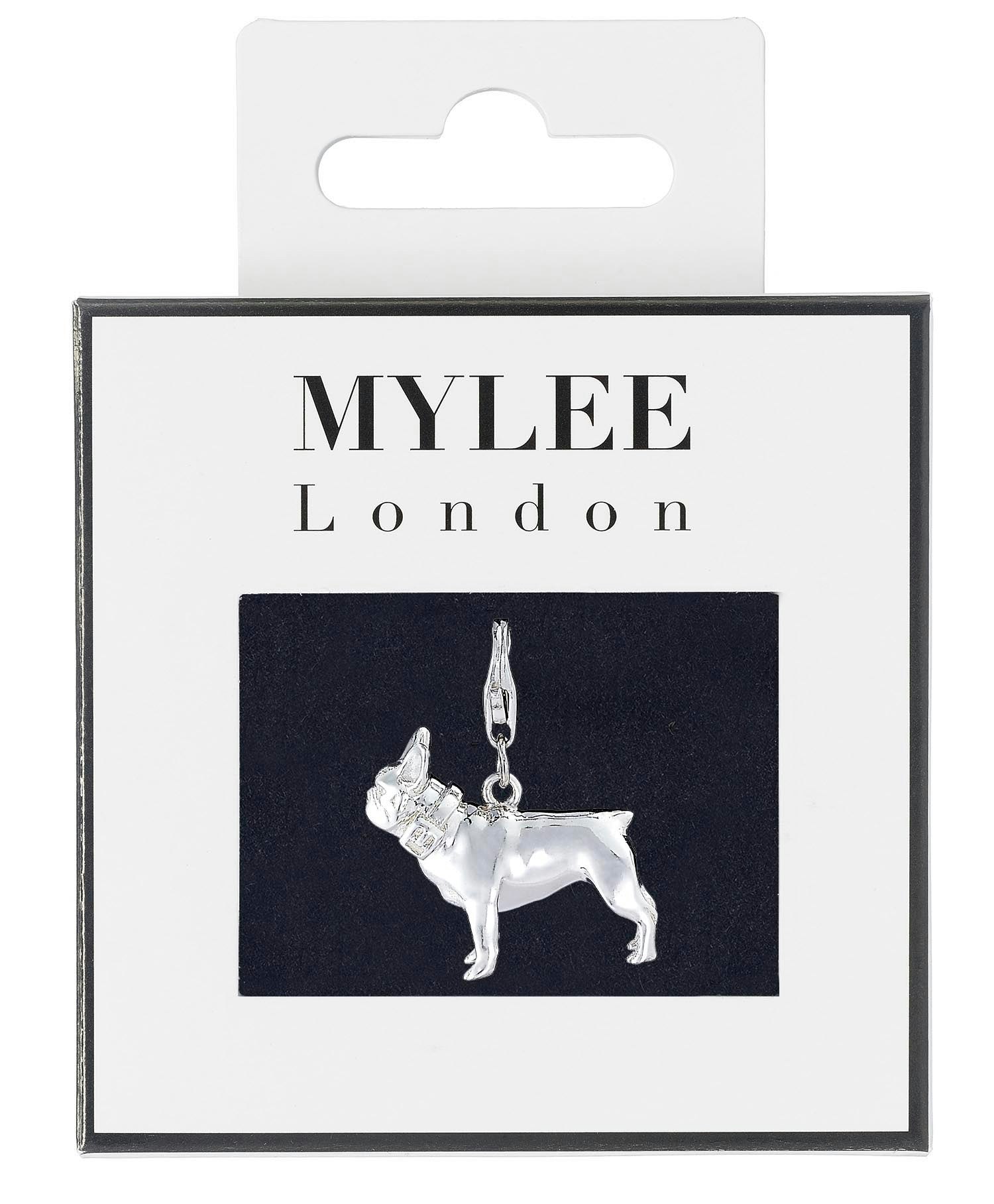 Mylee London Silver French Bulldog Plated Charm - Yes - Clip On Charm