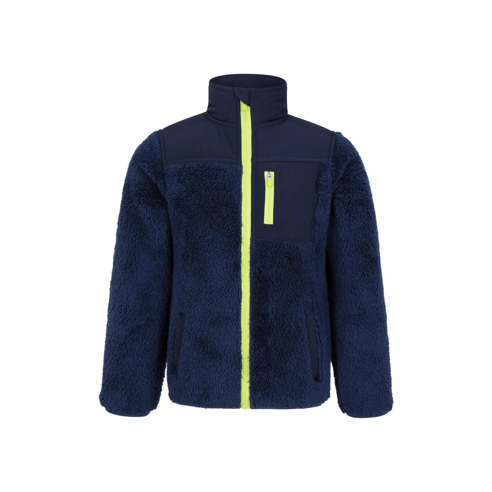 Mountain Warehouse Kids Cosy Recycled Sherpa Fleece Jacket - Navy - 11-12 Years - Navy - 100% Polyester