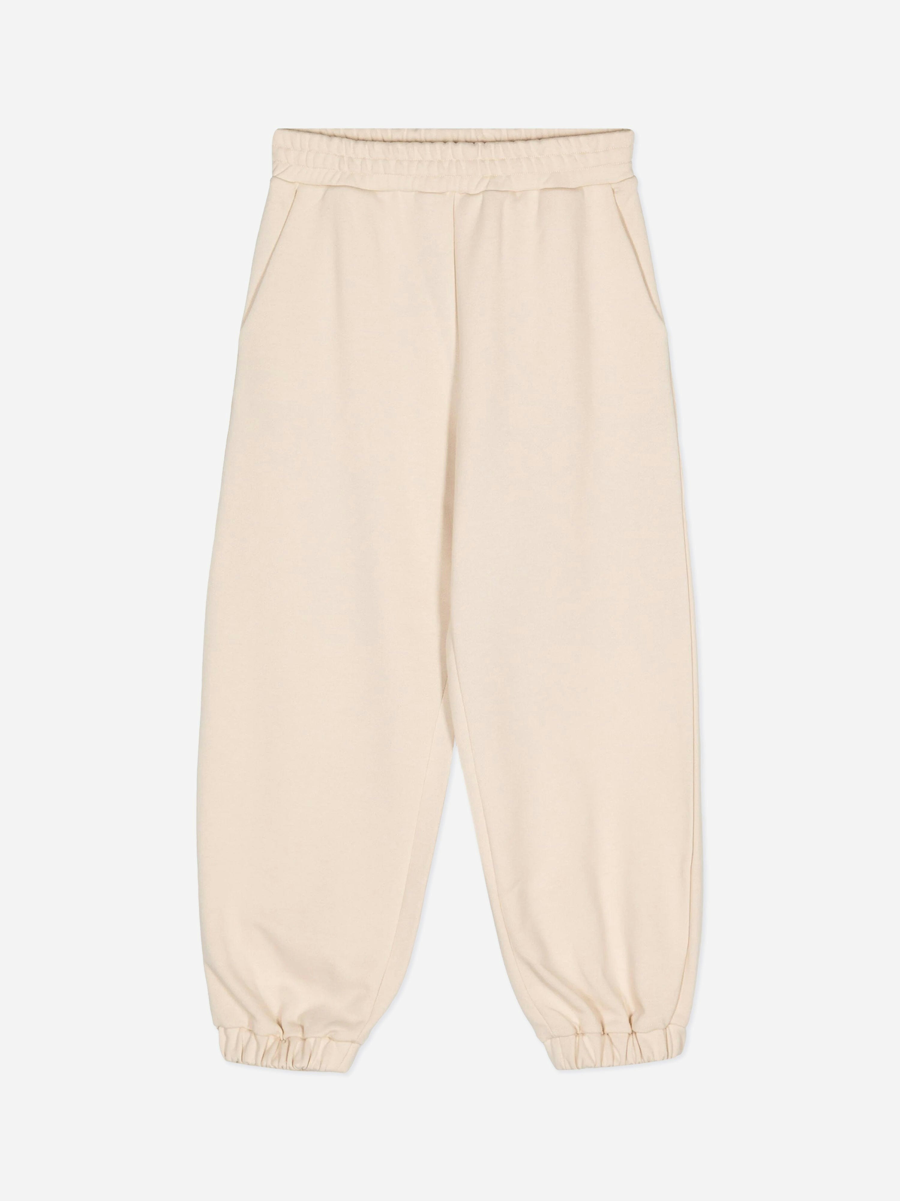 Fendi Kids Beige Logo Joggers In - 5 Yrs