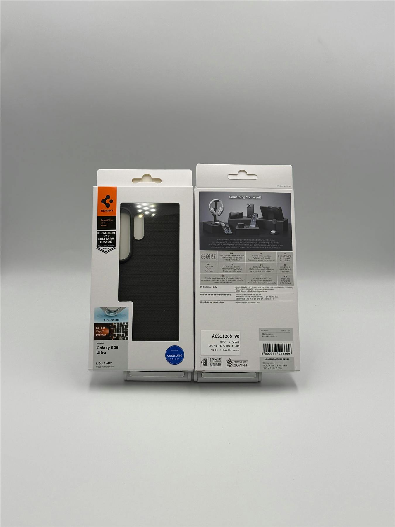 Spigen Grey Liquid Air Case For Samsung Galaxy S26 Ultra 6.9" Marble - Acs11205