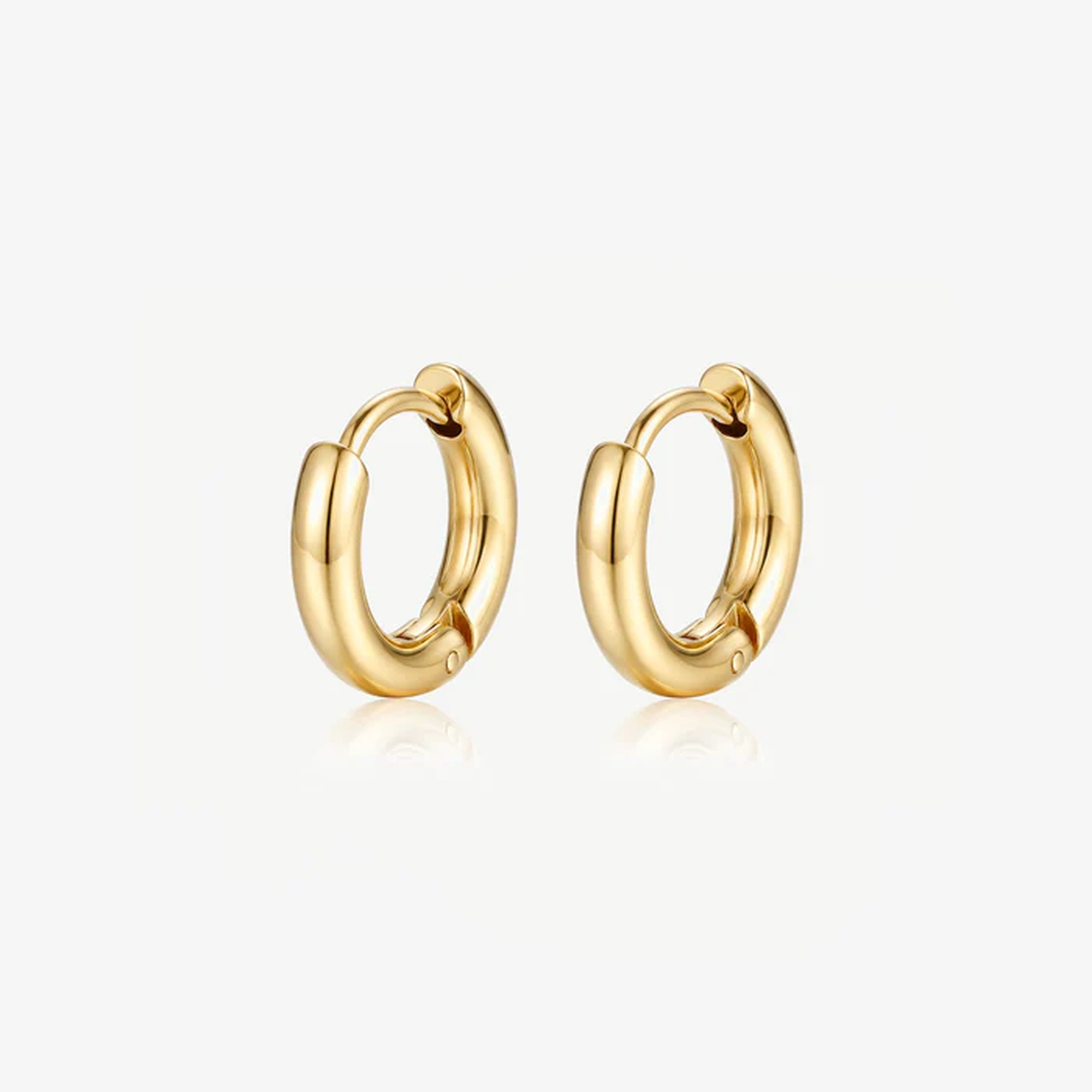 Muchv Gold Solid Hoop Earrings 12Mm