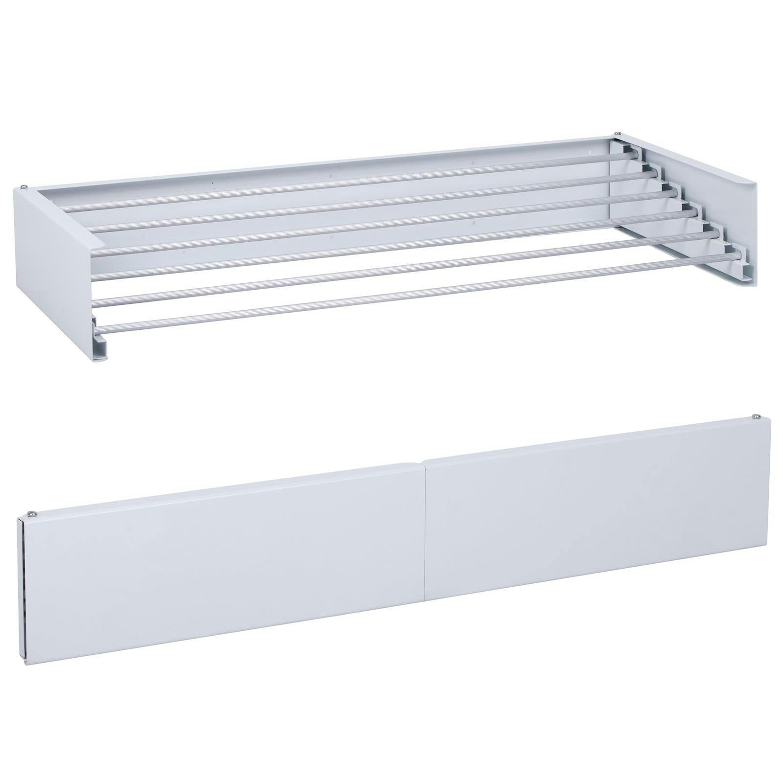 Rackhams White Wall Mounted Telescopic Drying Rack Clothes Towel Airer Folding Laundry Dryer